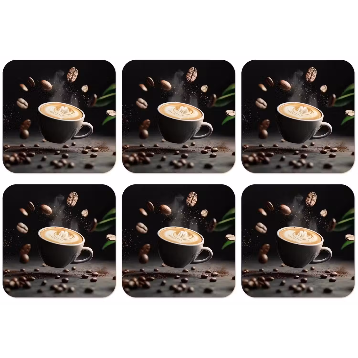 Cappuccino - Kop - Bonen - Bruin onderzetter kurk middel -zkaufland3dotto