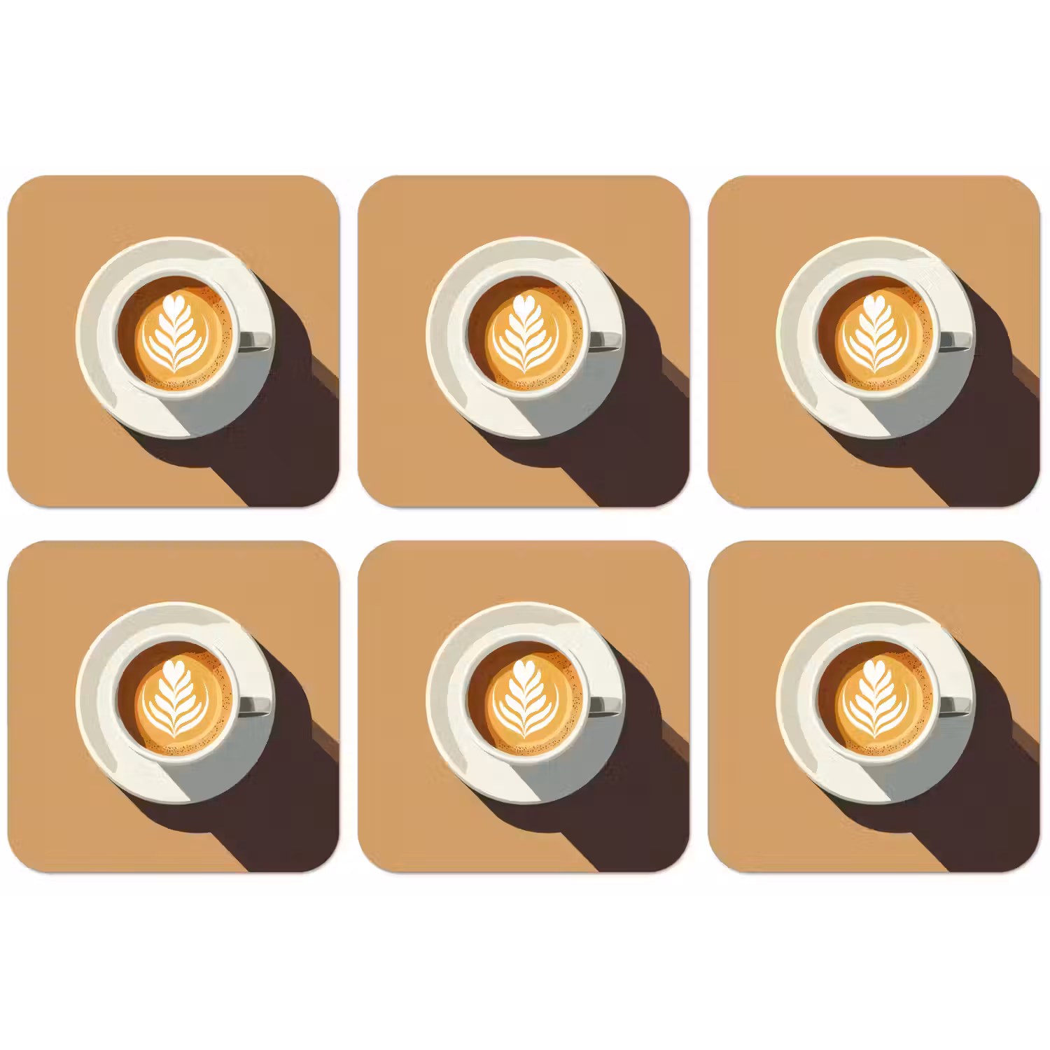 Cappuccino - Kop - Schotel - Minimalitisch onderzetter kurk middel -zkaufland3dotto