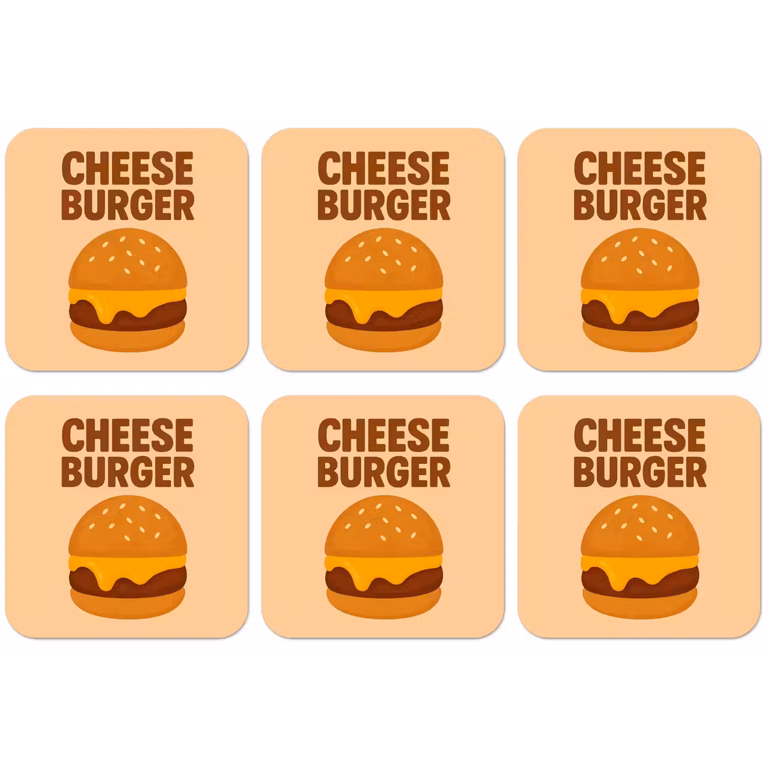 Cheeseburger - Minimalistisch - Geel onderzetter kurk middel -zkaufland3dotto
