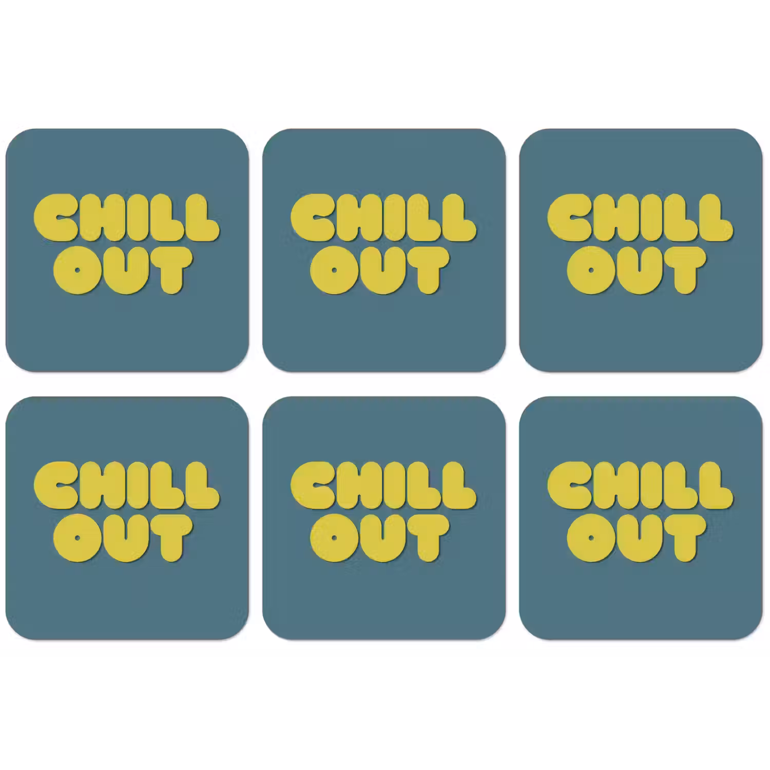 Chill out - Geel - Blauw onderzetter kurk middel -zkaufland3dotto