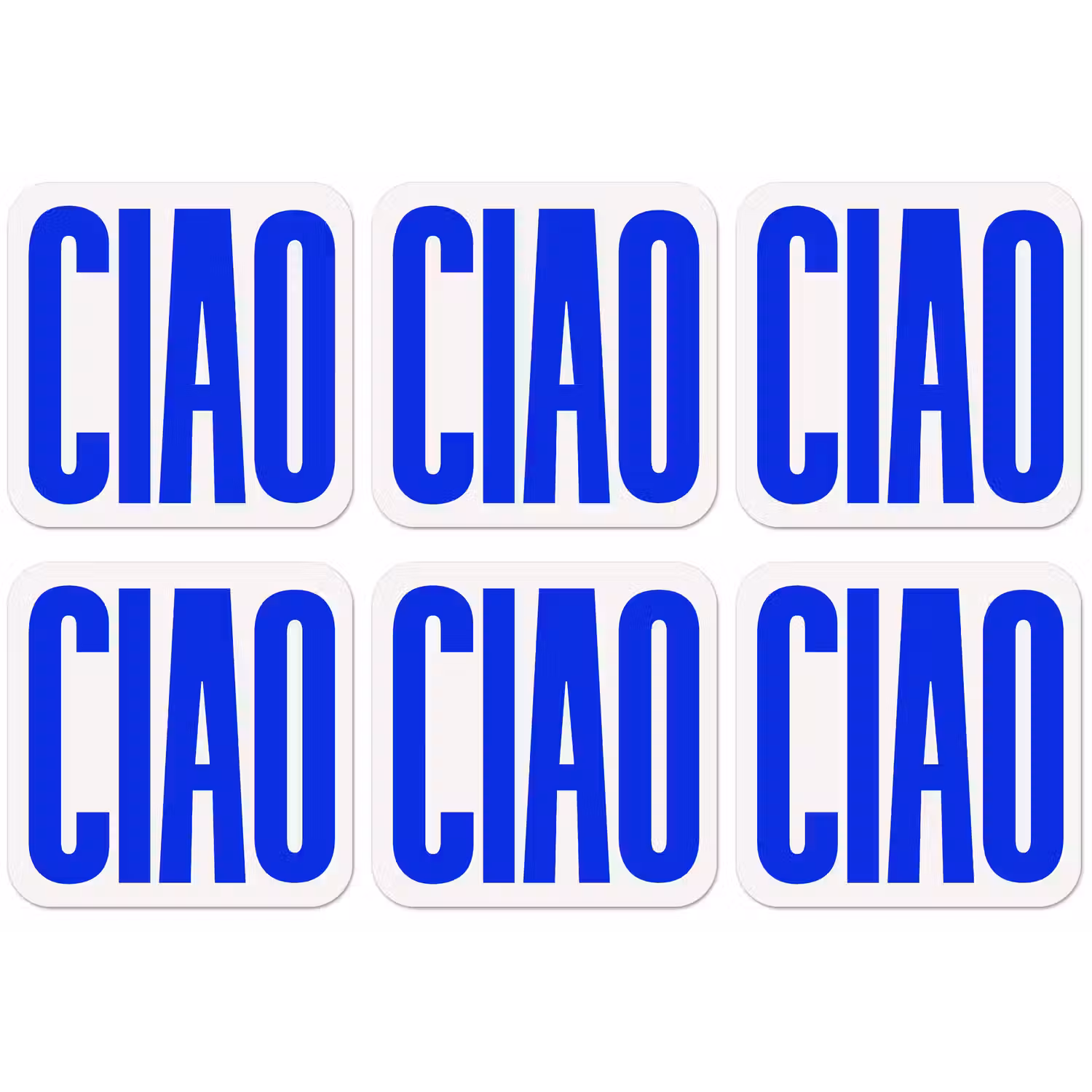 Ciao - Hoofdletters - Blauw - Minimalistisch onderzetter kurk middel -zkaufland3dotto