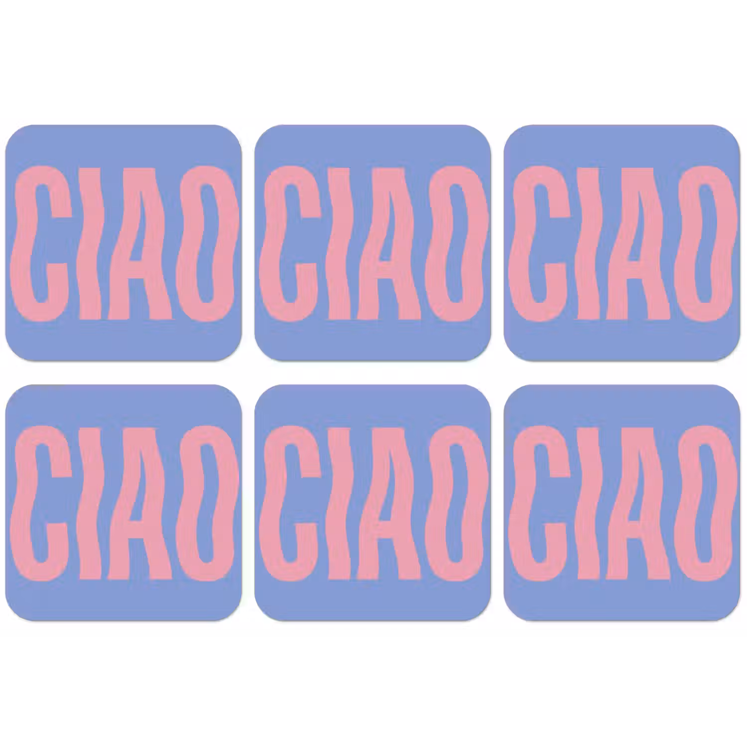 Ciao - Roze - Blauw - Golvend onderzetter kurk middel -zkaufland3dotto