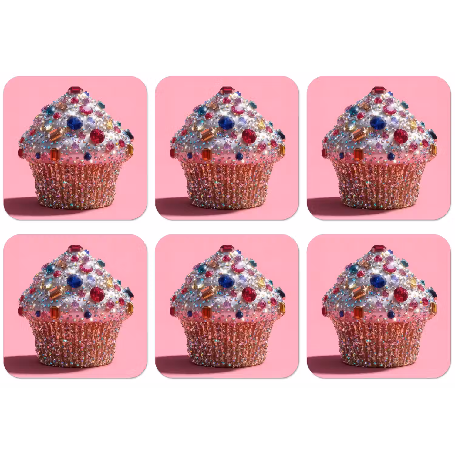 Cupcake - Kleurrijk - Edelstenen onderzetter kurk middel -zkaufland3dotto
