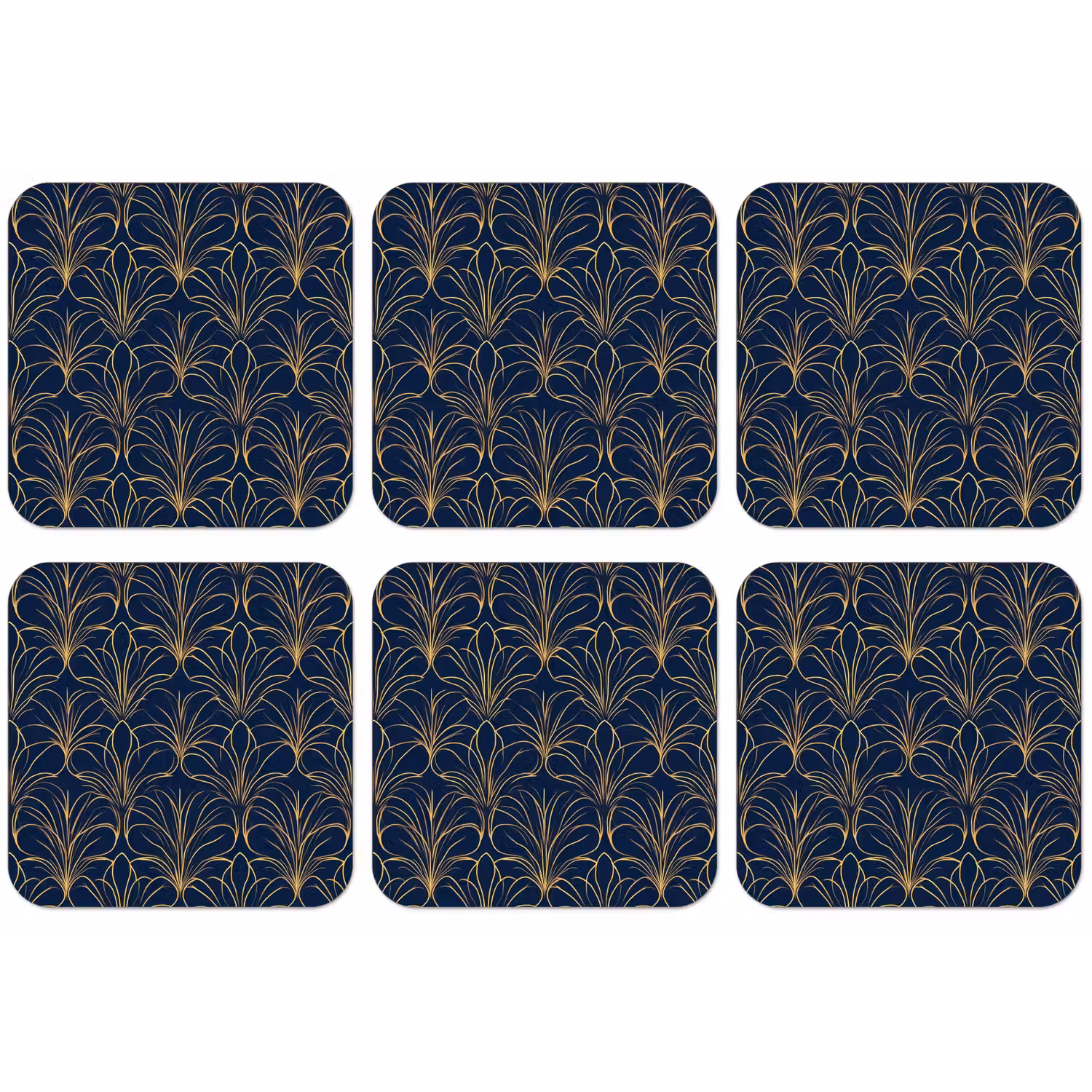 Deco - Waaier - Blauw onderzetter kurk middel 366 -zkaufland3dotto