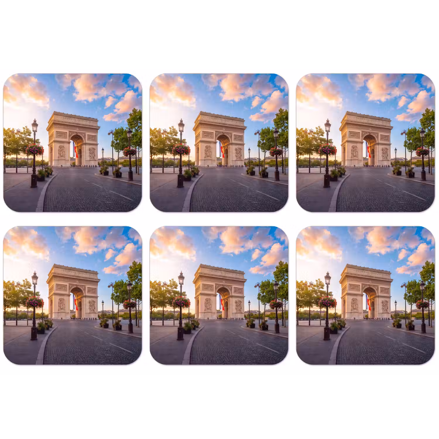 Monument - Parijs - Zonsondergang - Architectuur - Goud onderzetter kurk middel -zkaufland3dotto