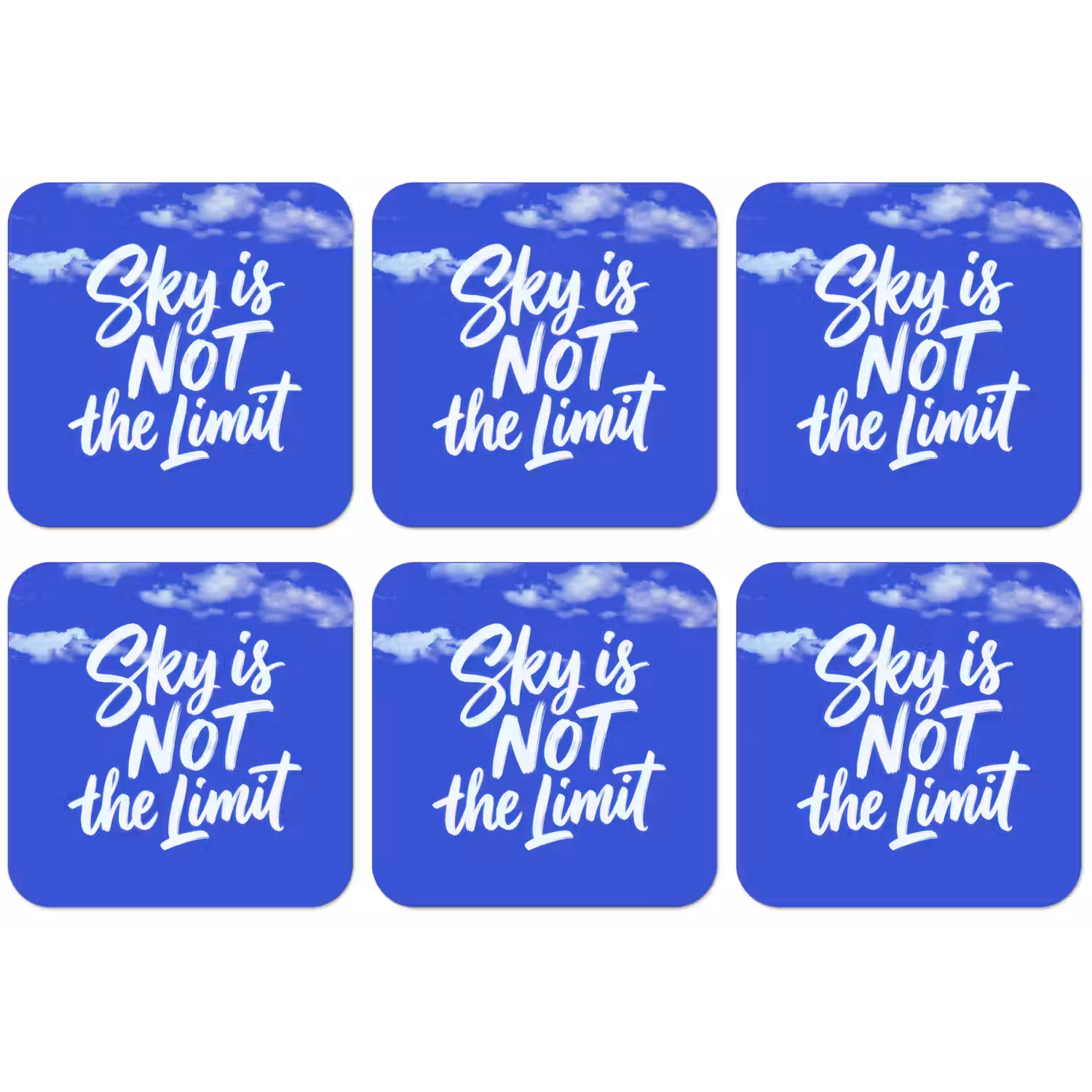 Sky is not the limit - Blauwe lucht - Wolken onderzetter kurk middel -zkaufland3dotto