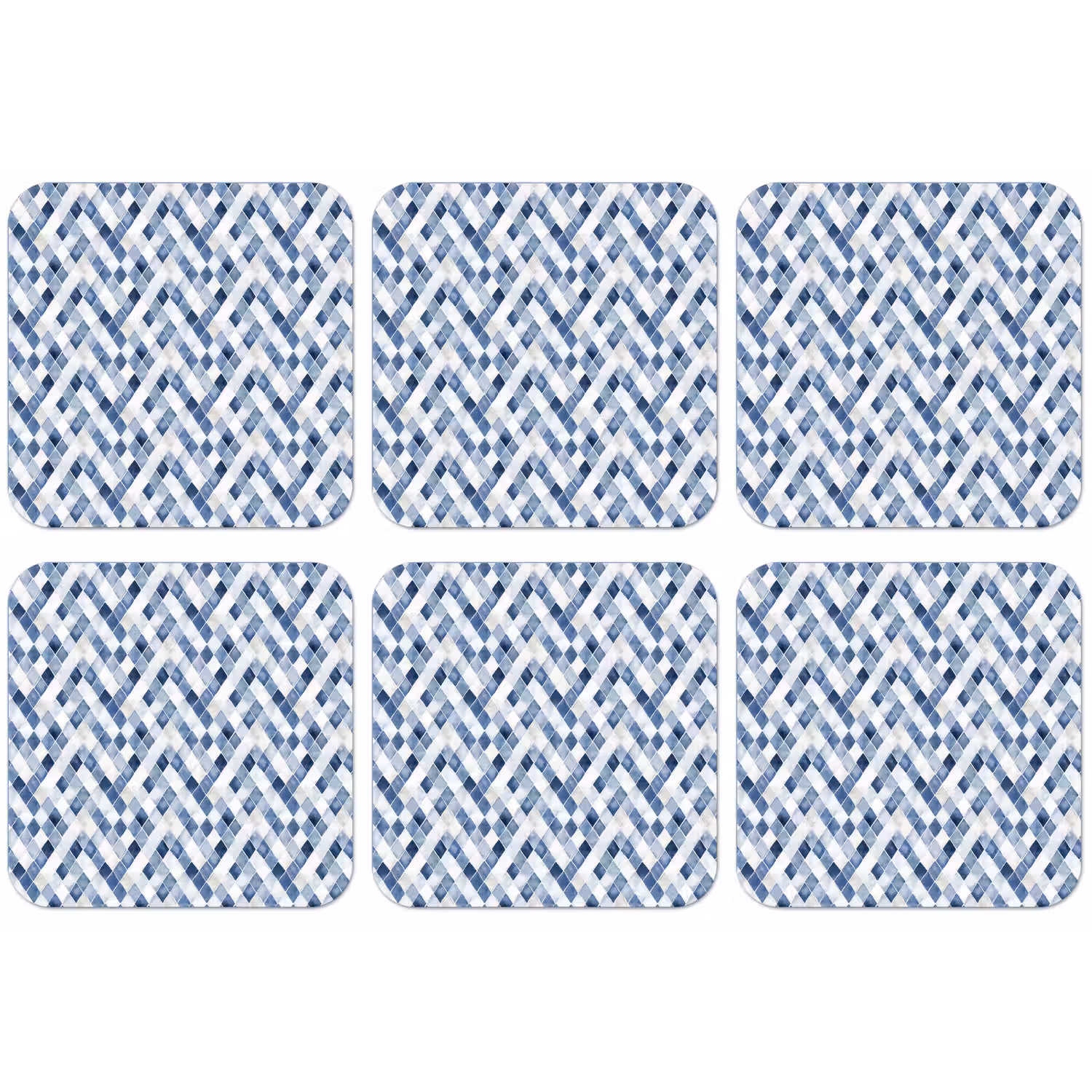 Diamant - Patroon - Blauw - Wit onderzetter kurk middel 366 -zkaufland3dotto