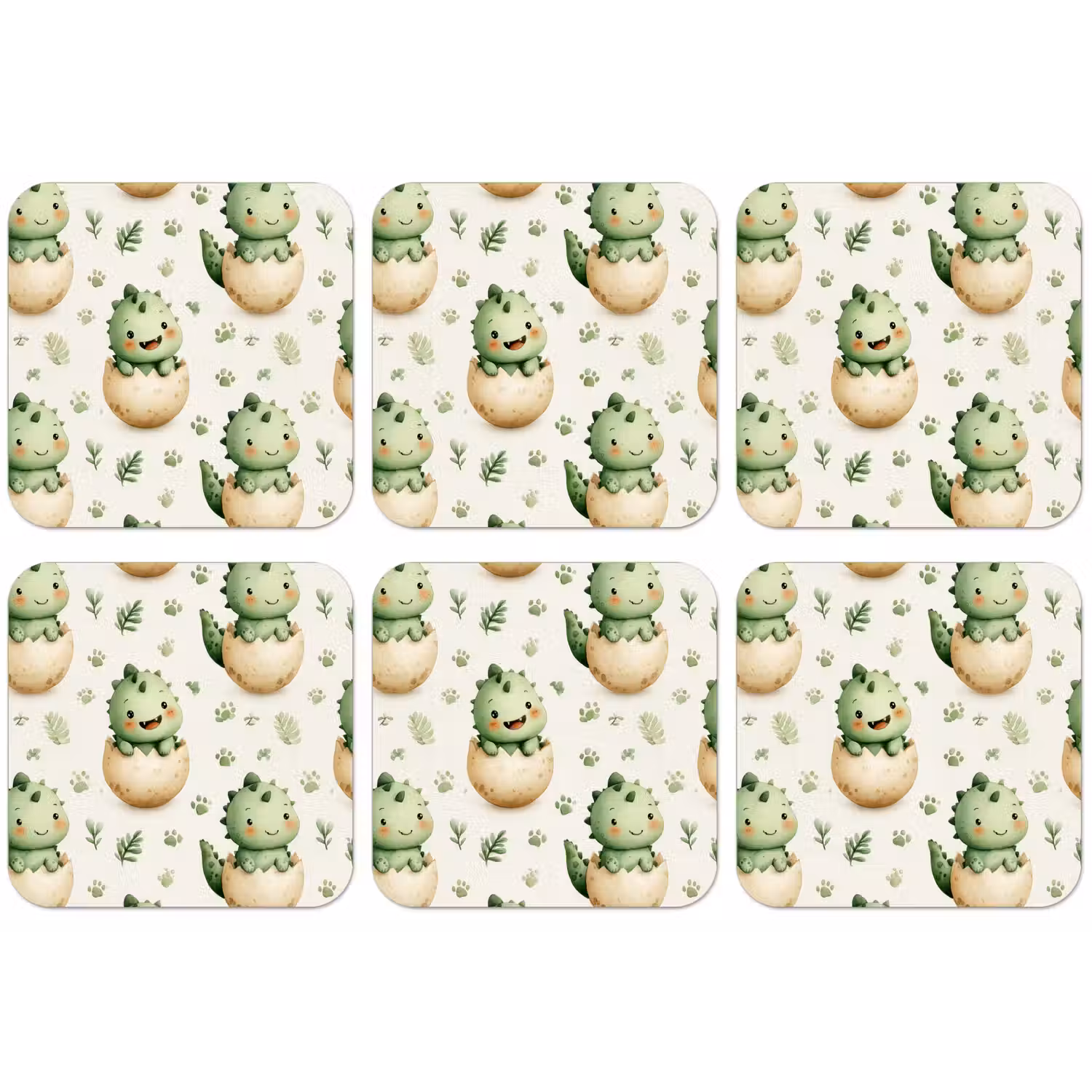 Dino - Eieren - Groen onderzetter kurk middel 366 -zkaufland3dotto