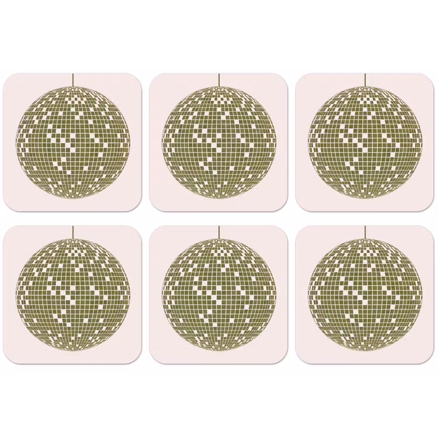 Disco - Bal - Groen - Abstract - Modern onderzetter kurk middel -zkaufland3dotto