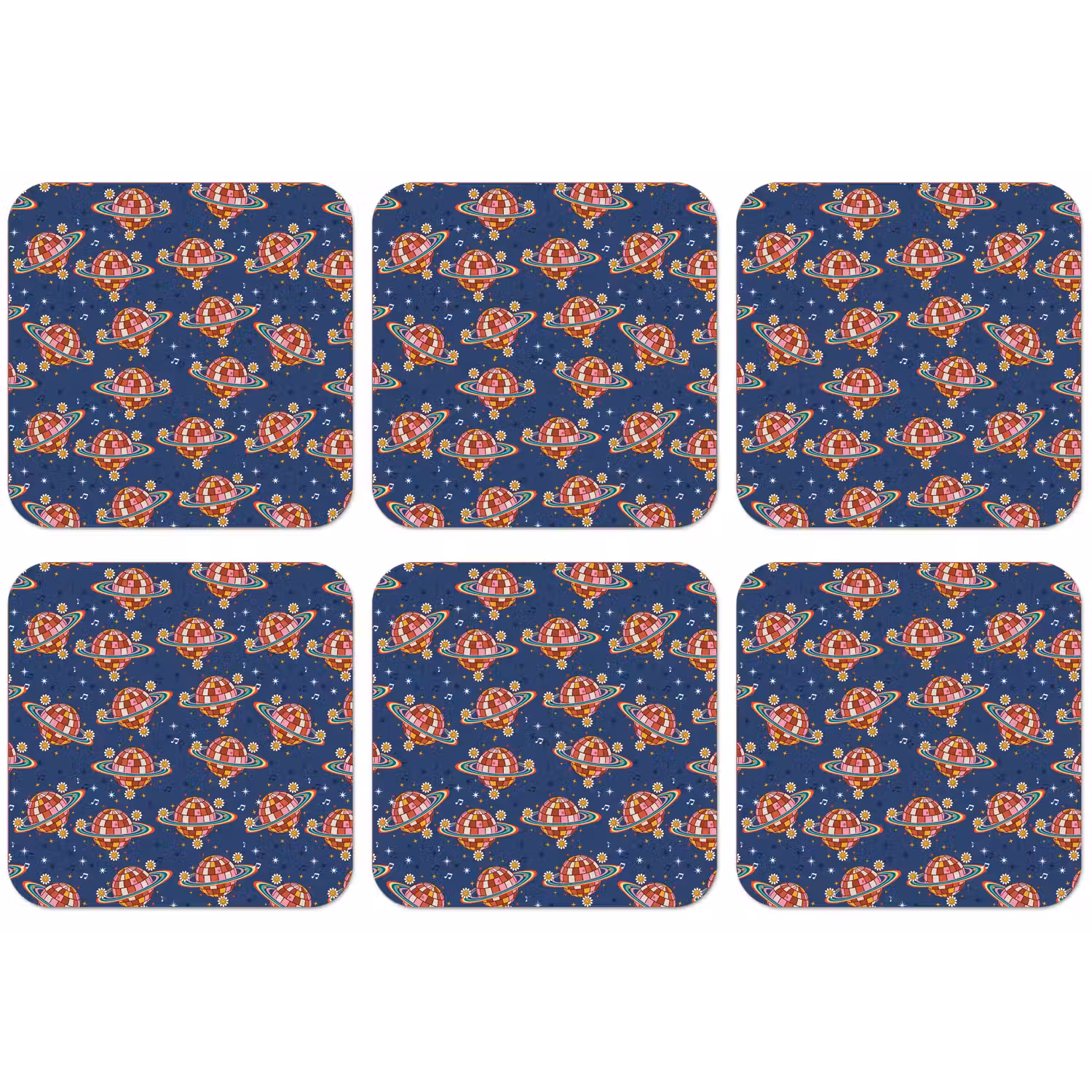Disco - Blauw - Patroon onderzetter kurk middel 366 -zkaufland3dotto