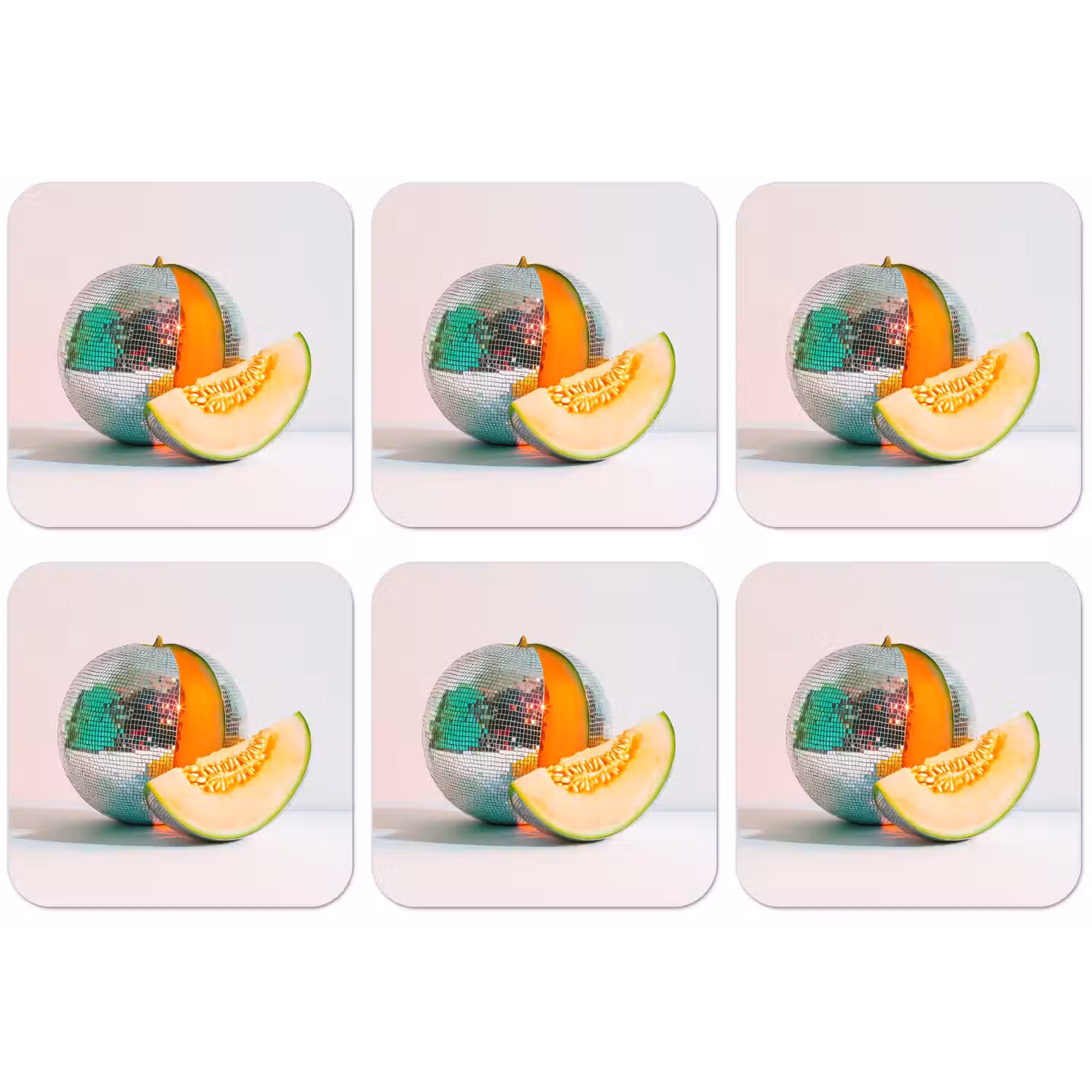 Disco - Discobal - Meloen - Pastel onderzetter kurk middel -zkaufland3dotto