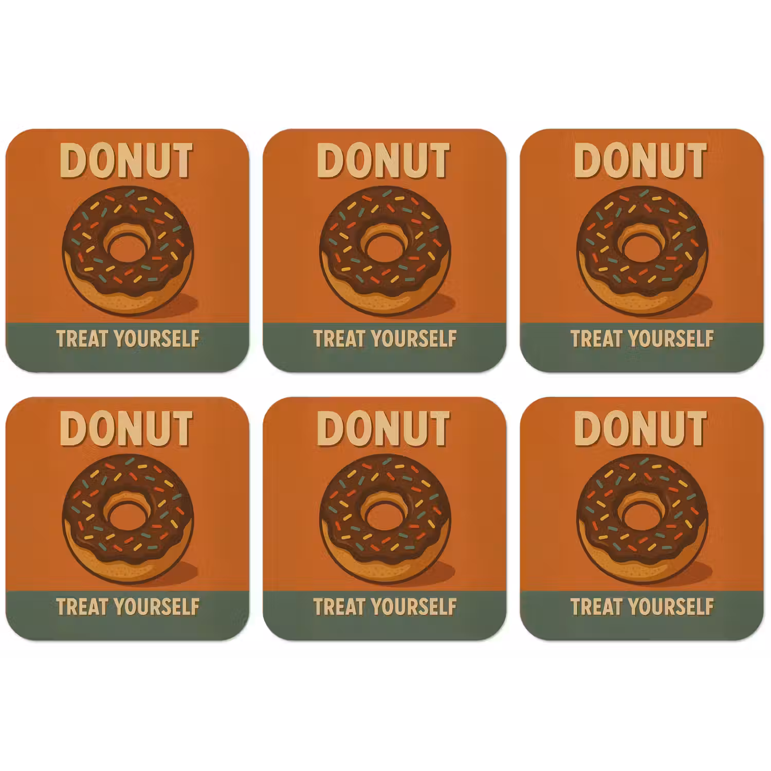 Donut - Spikkels - Kleurrijk - Quote onderzetter kurk middel -zkaufland3dotto