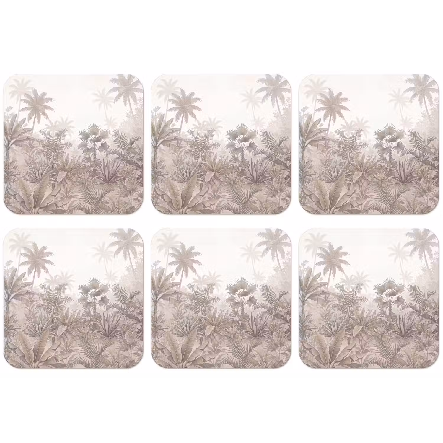 Jungle - Tropisch - Natuur -Vintage - Beige onderzetter kurk middel -zkaufland3dotto
