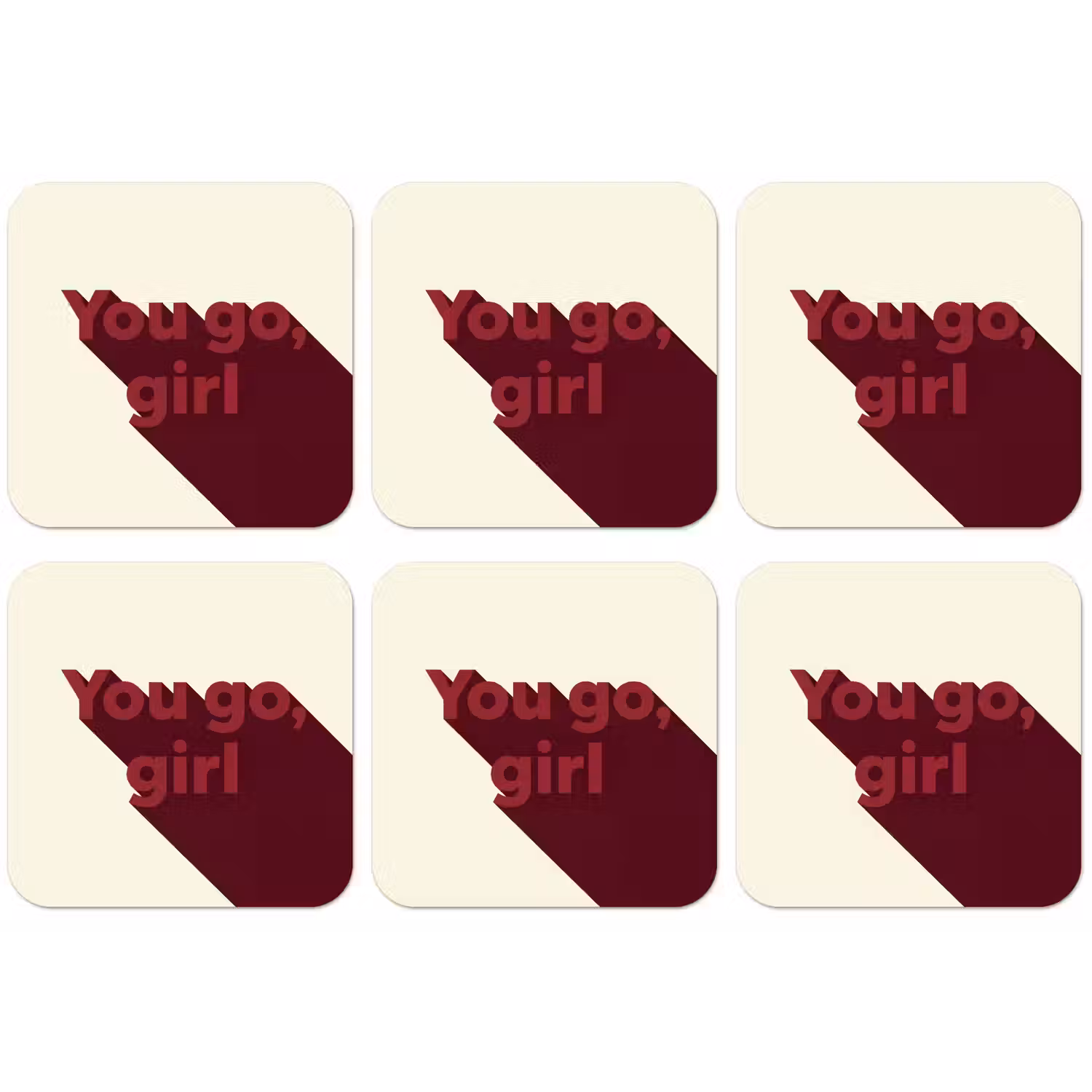 you go girl - 3D - Rood onderzetter kurk middel -zkaufland3dotto
