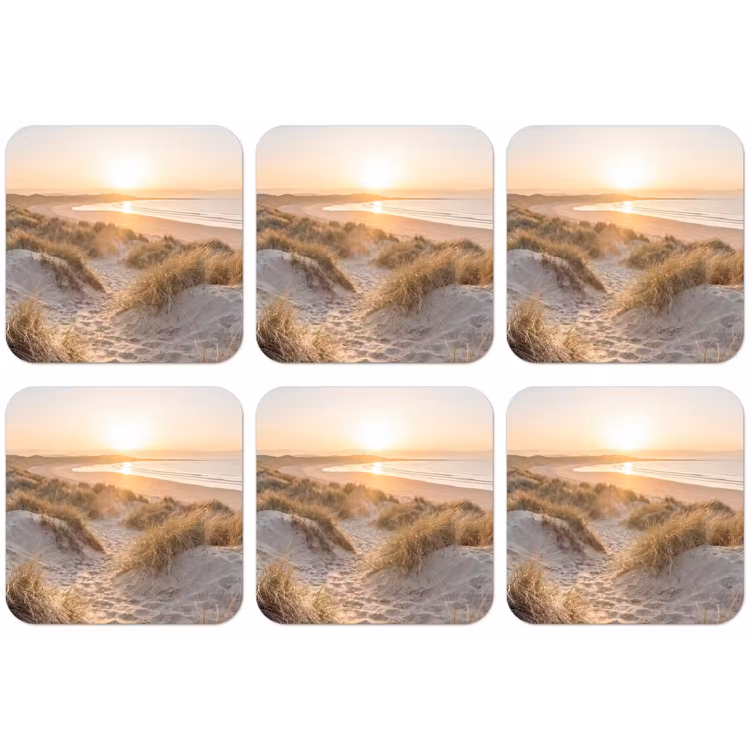 Duinen - Strand - Zee onderzetter kurk middel -zkaufland3dotto