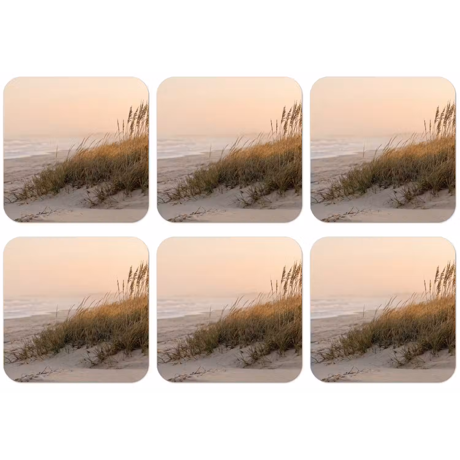 Duinlandschap - Zonsondergang - Strand onderzetter kurk middel -zkaufland3dotto