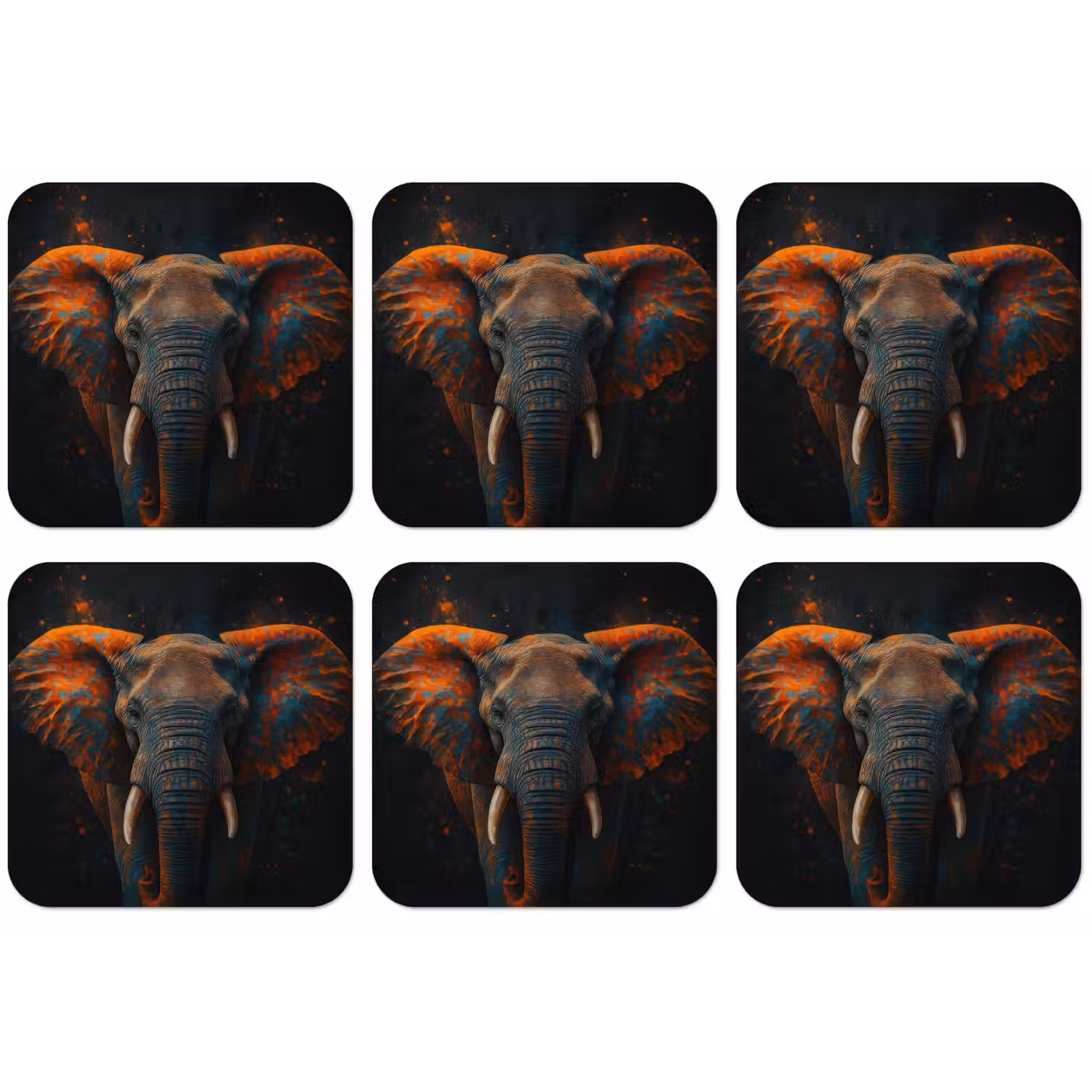 Olifant - Oranje - Oren onderzetter kurk middel -zkaufland3dotto