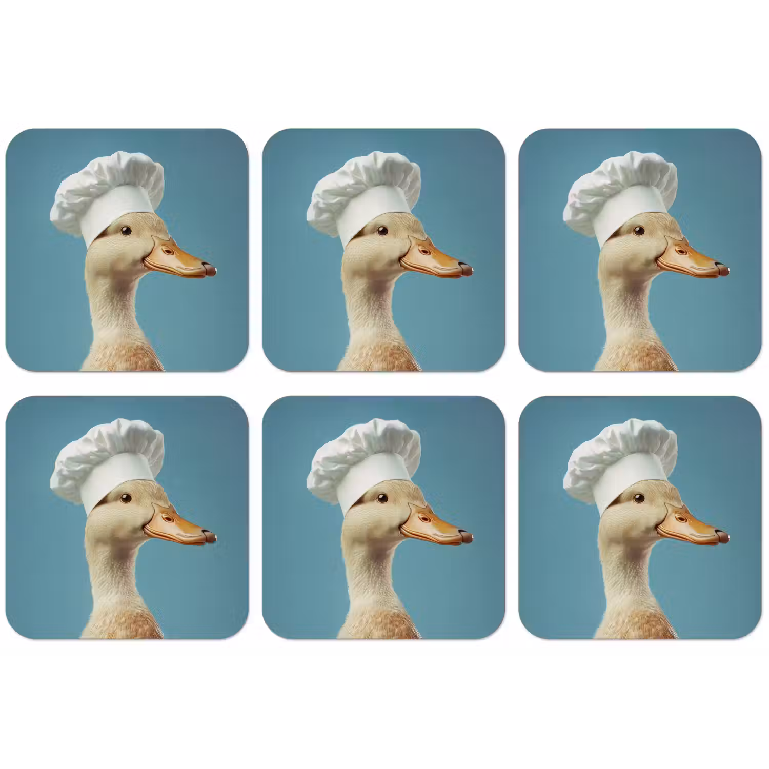 Eend - Koksmuts - Cute - Vogel onderzetter kurk middel -zkaufland3dotto