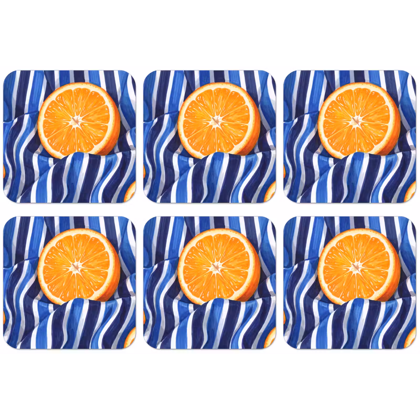 Untersetzer - Essen – Obst – Orange - Eten - Fruit - Oranje onderzetter kurk middel