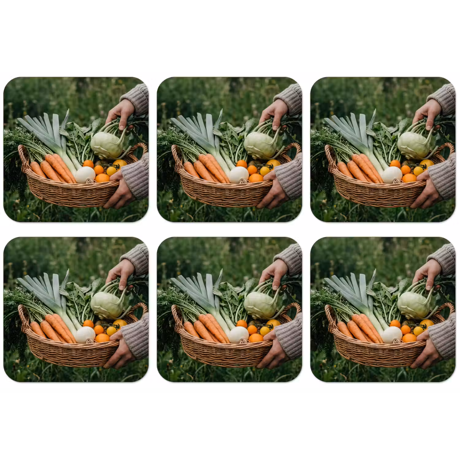 Veld - Groenten - Biologisch - Oogst onderzetter kurk middel -zkaufland3dotto