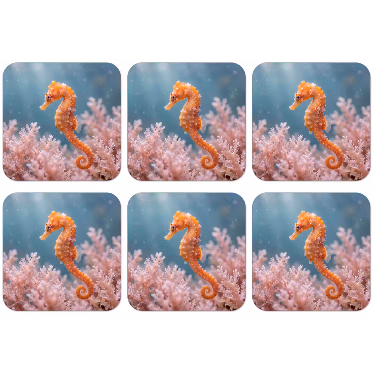 Vis - Koraal - Oceaan - Macro - Oranje onderzetter kurk middel -zkaufland3dotto