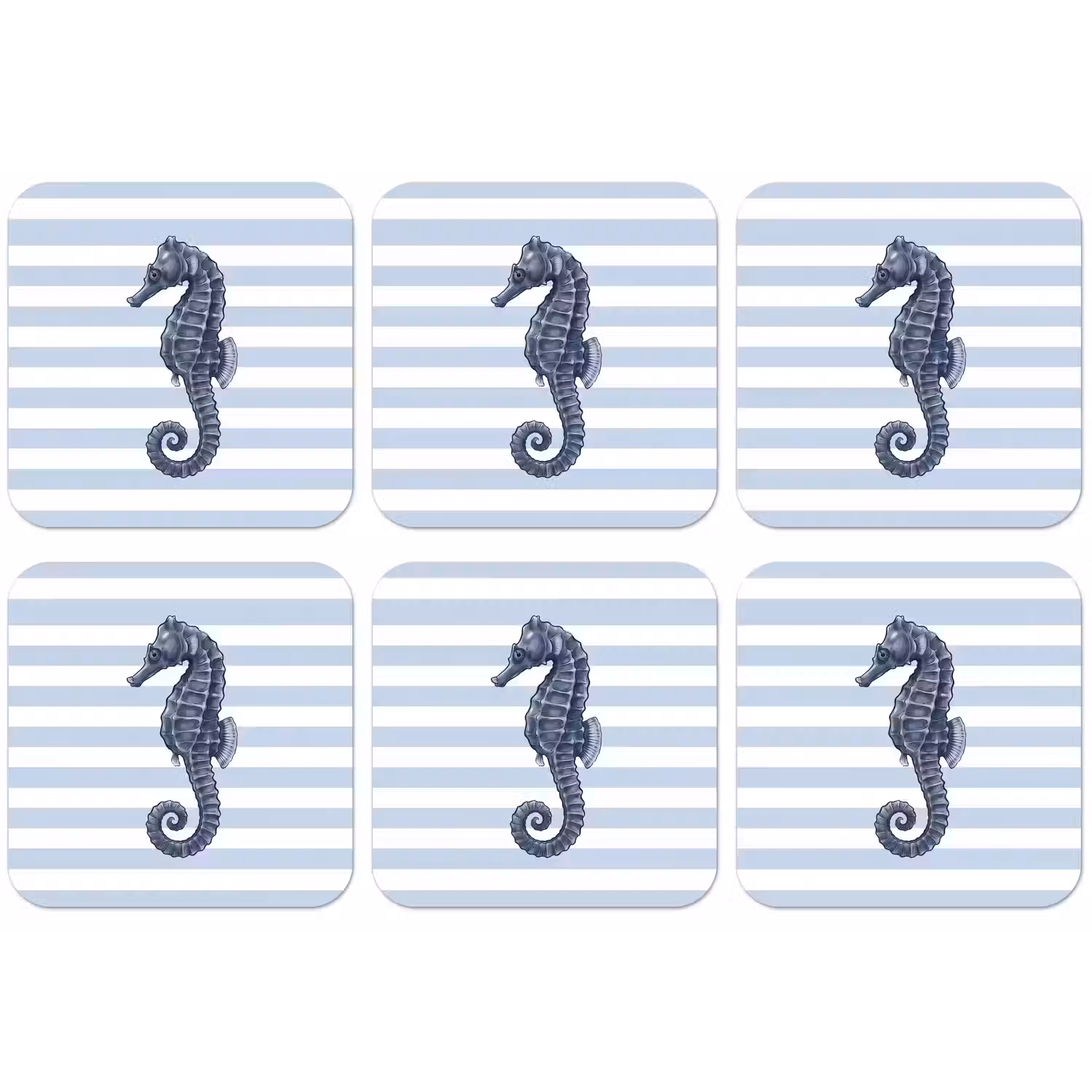 Vis - Oceaan - Illustratie - Blauw - Strepen onderzetter kurk middel -zkaufland3dotto
