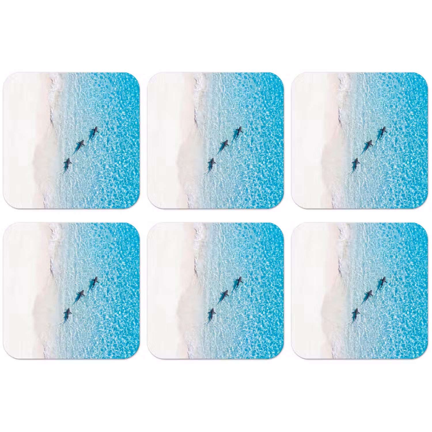 Vis - Oceaan - Strand - Turquoise - Natuur onderzetter kurk middel -zkaufland3dotto