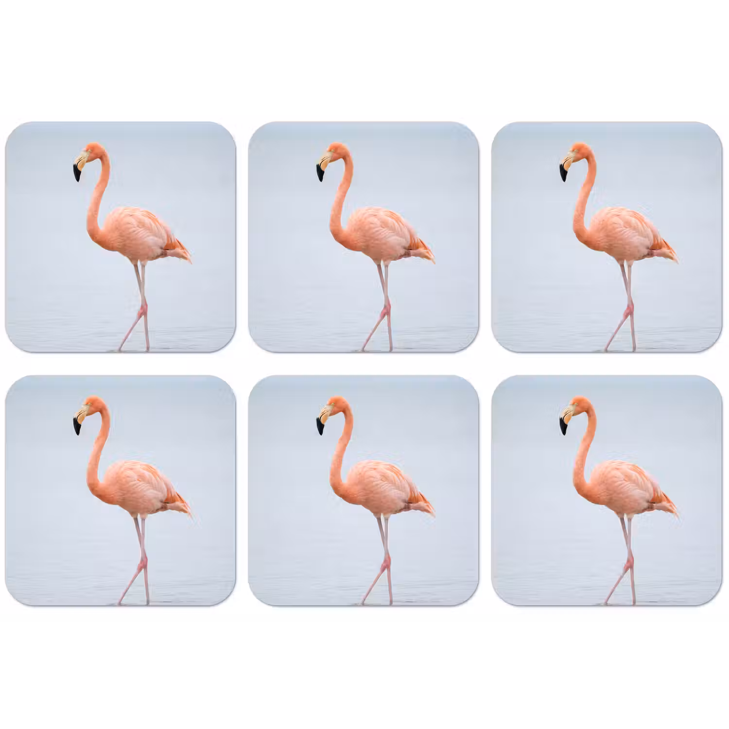 Flamingo - Zee - Roze onderzetter kurk middel -zkaufland3dotto