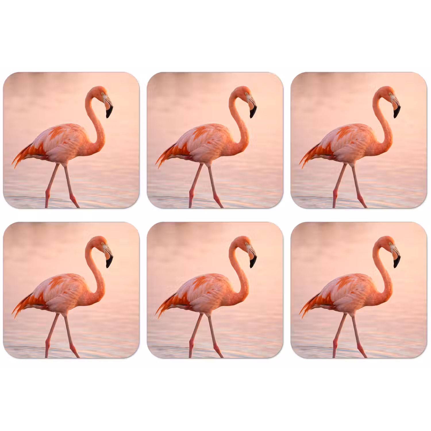 Flamingo - Water - Roze onderzetter kurk middel -zkaufland3dotto