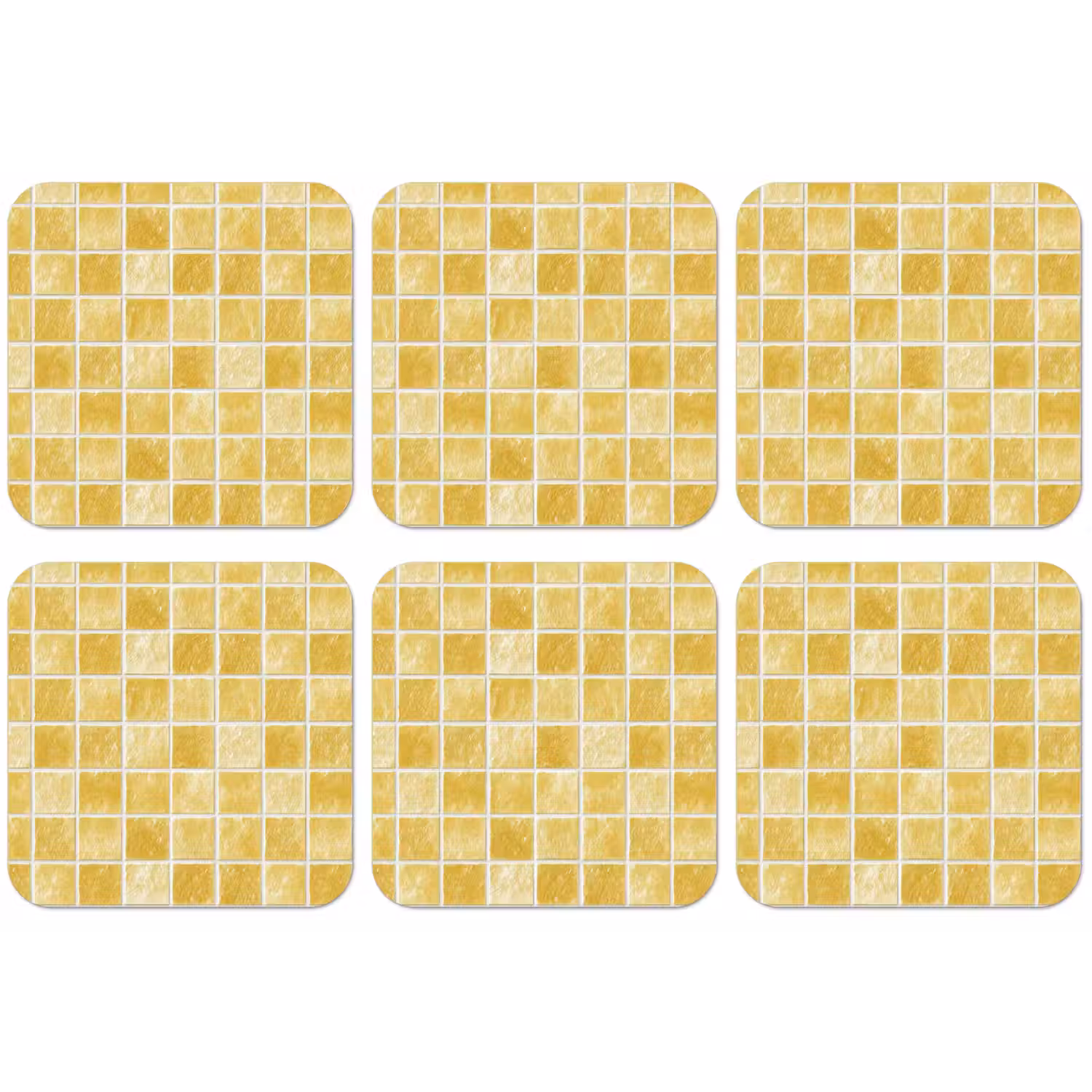 Tegels - Mozaïek - Textuur - Goudgeel onderzetter kurk middel 366 -zkaufland3dotto