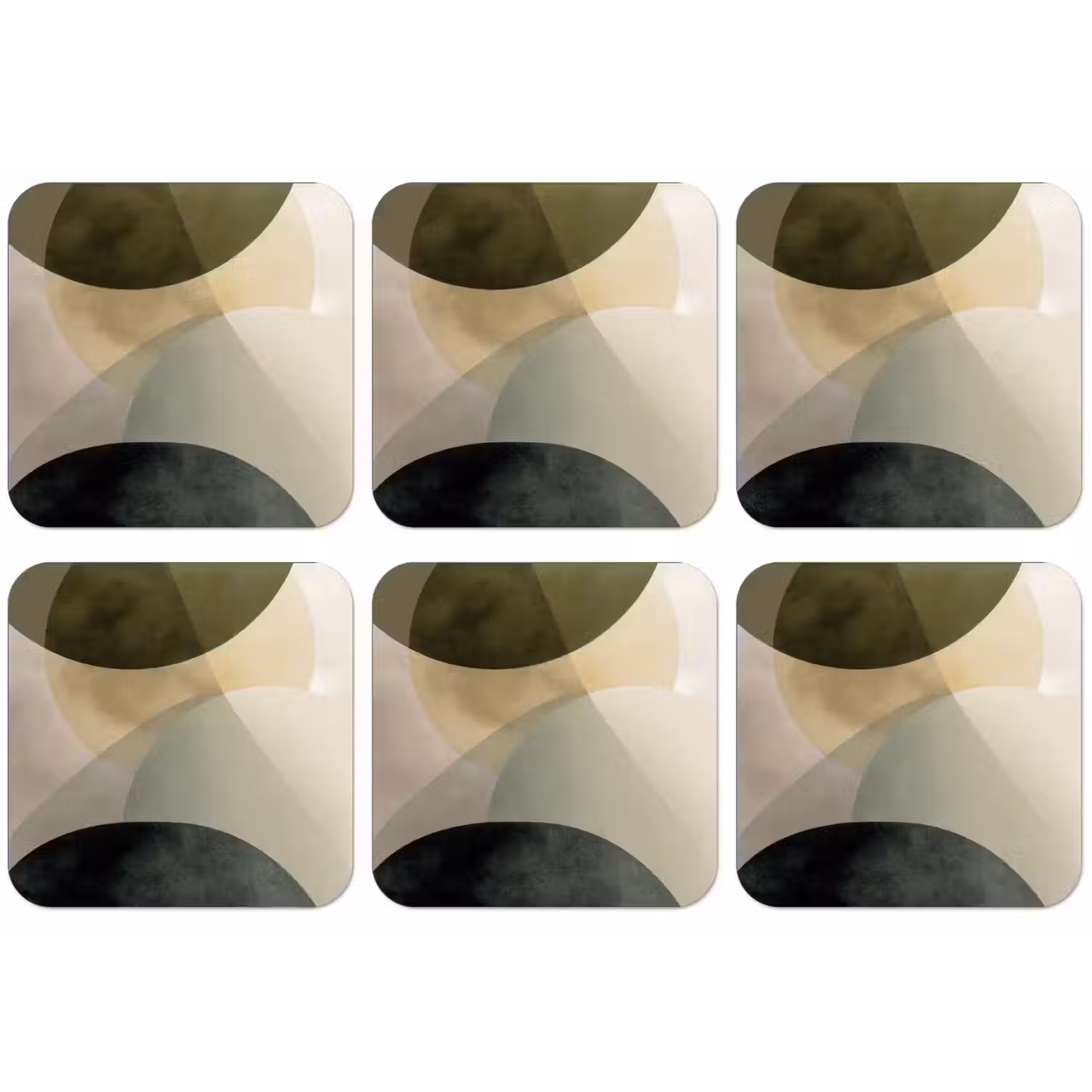 Vlakken - Abstract - Beige - Cirkels onderzetter kurk middel -zkaufland3dotto