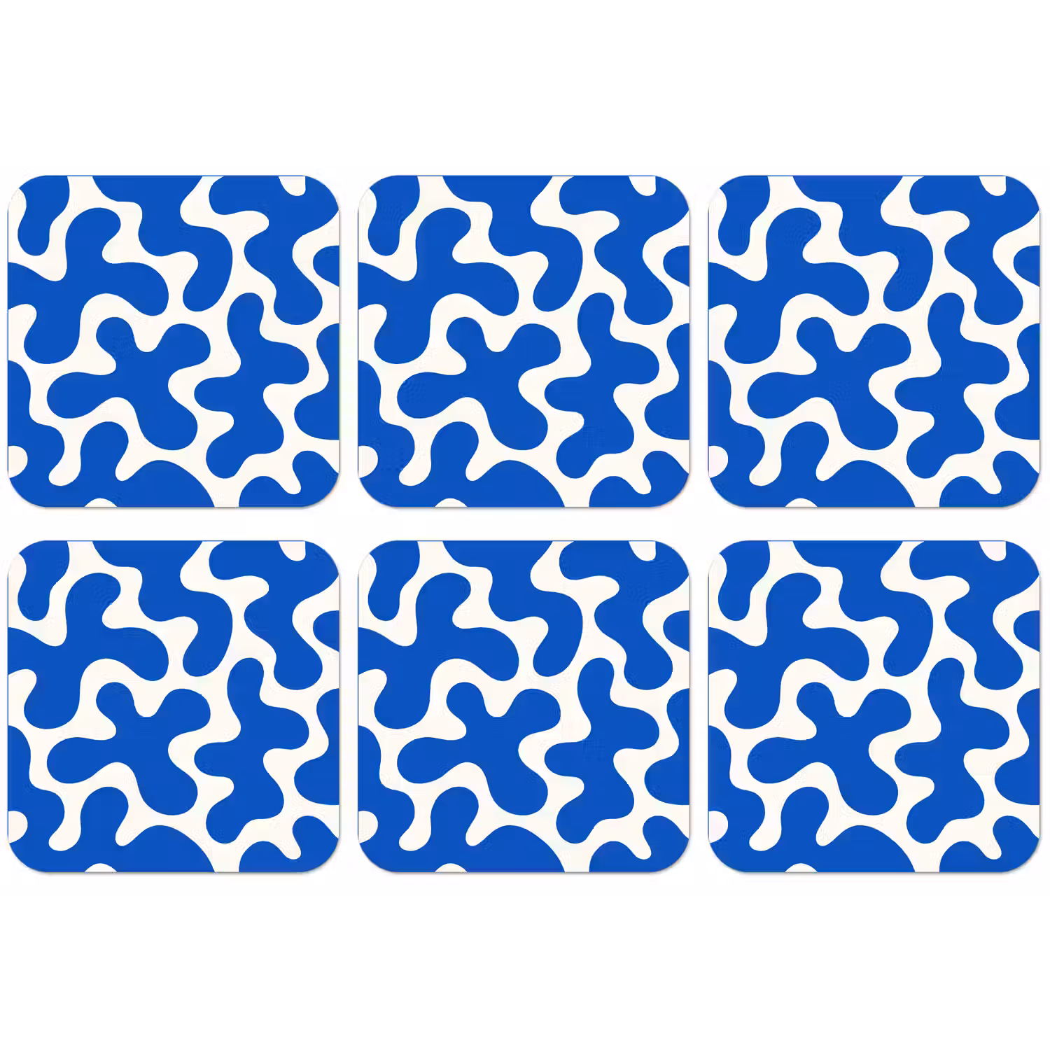 Vormen - Abstract - Blauw - Golven onderzetter kurk middel -zkaufland3dotto