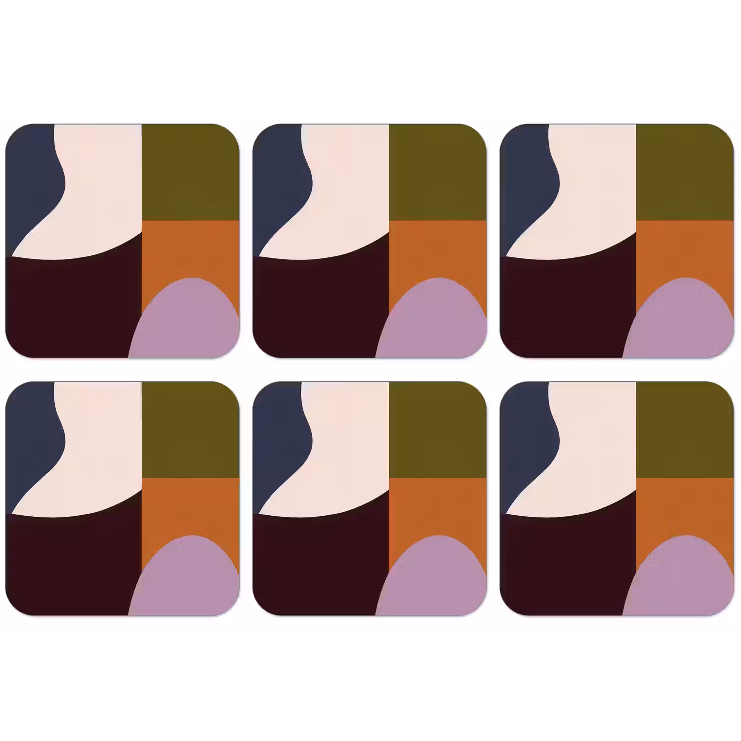 Vormen - Abstract - Kleuren - Vierkant onderzetter kurk middel -zkaufland3dotto