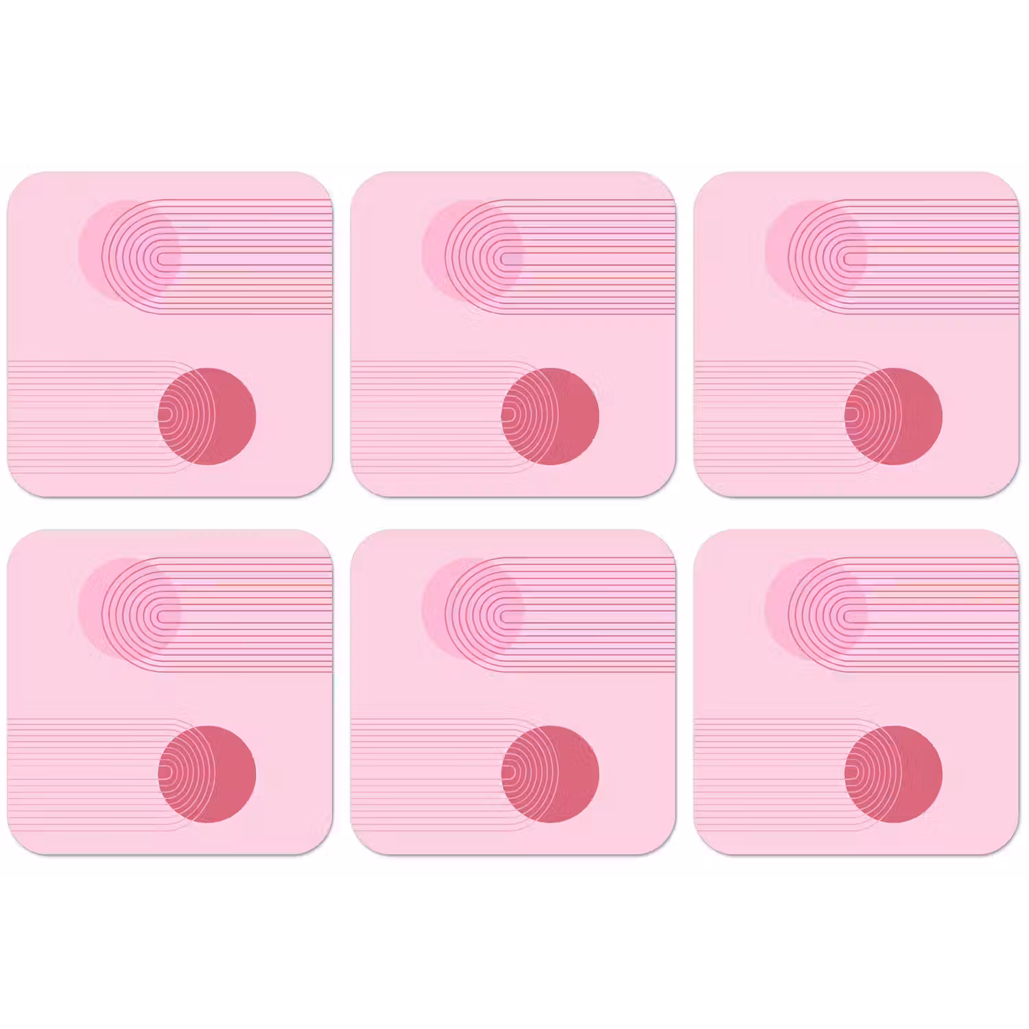 Vormen - Lijnen - Minimalistisch - Roze onderzetter kurk middel -zkaufland3dotto