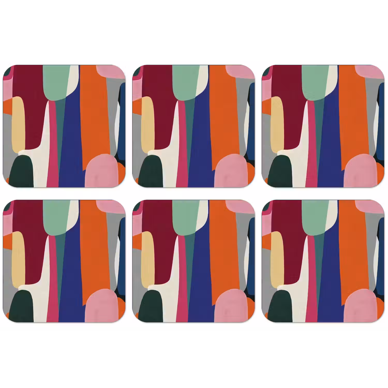 Vormen - Ritmisch - Kleuren - Abstract onderzetter kurk middel -zkaufland3dotto