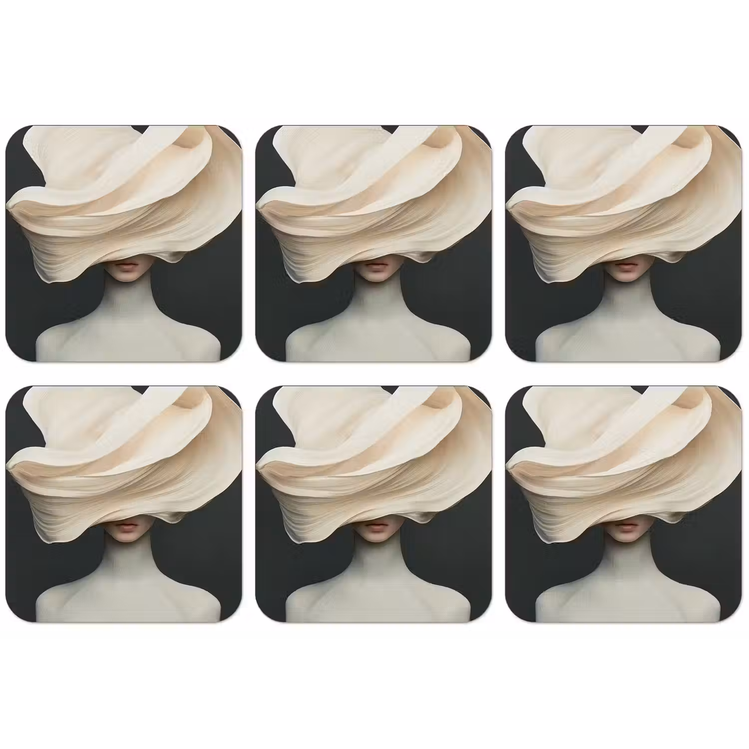 Vrouw - Beige - hoed onderzetter kurk middel -zkaufland3dotto