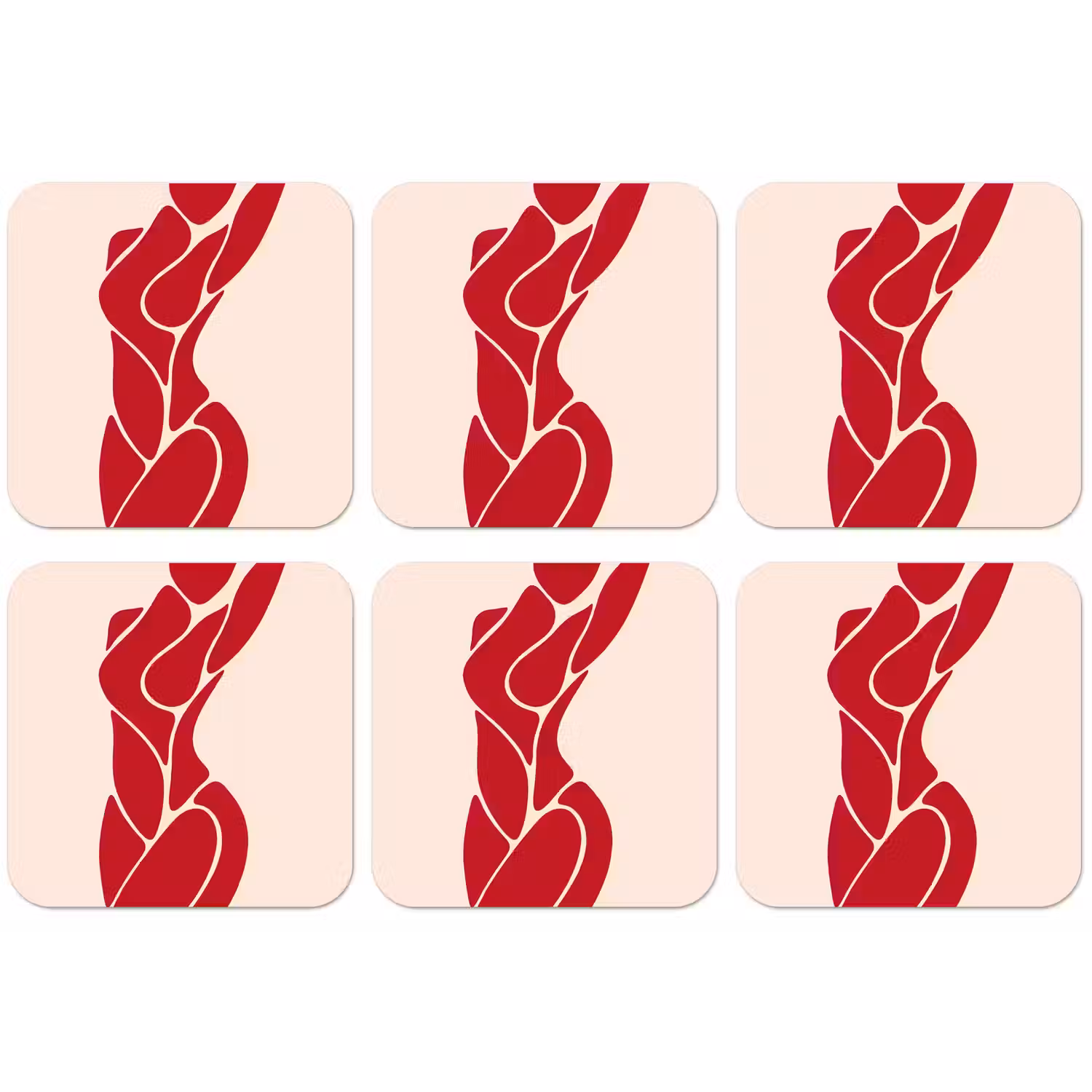 Vrouw - Figuur - Abstract - Modern - Rood onderzetter kurk middel -zkaufland3dotto