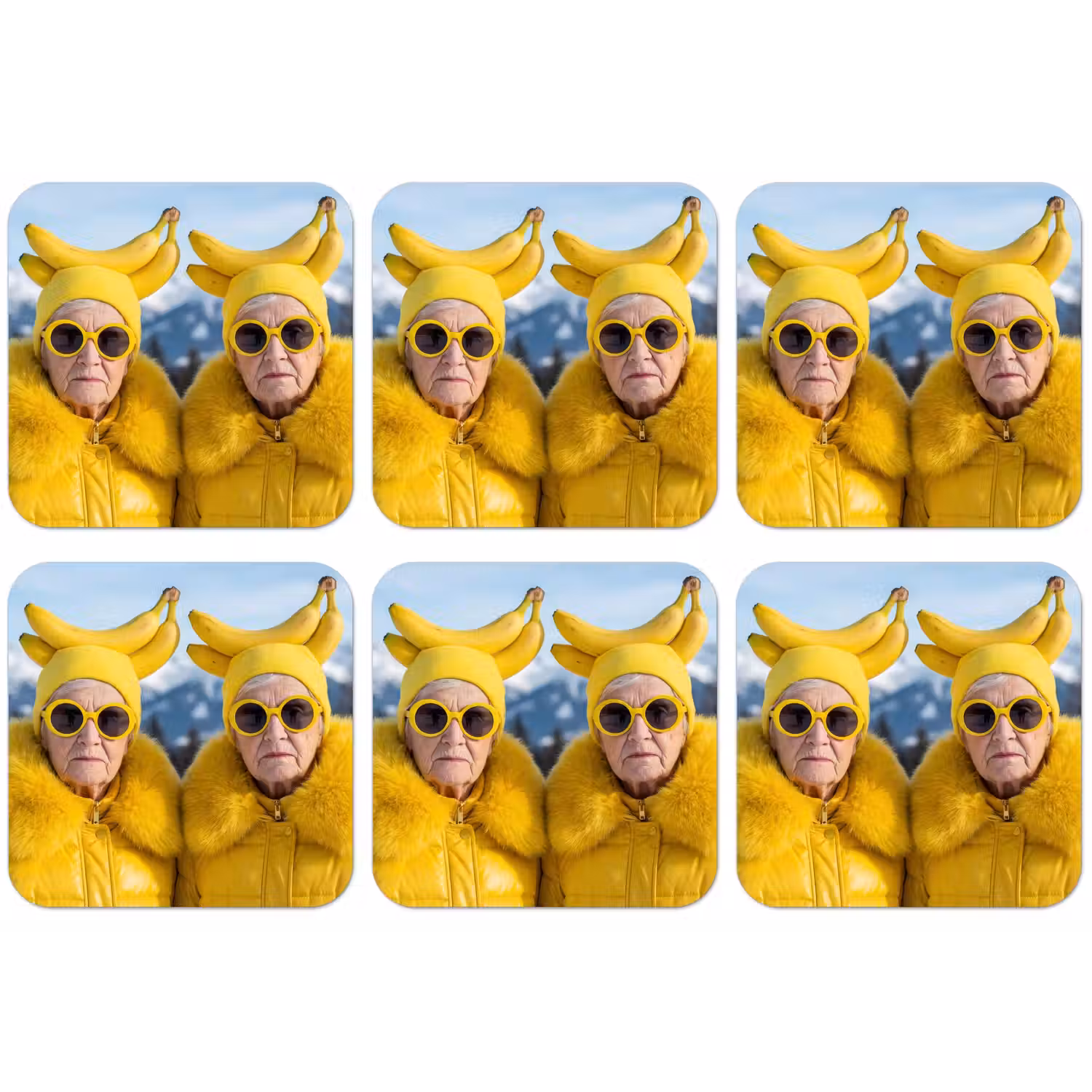 Vrouwen - Bananen - Geel onderzetter kurk middel -zkaufland3dotto