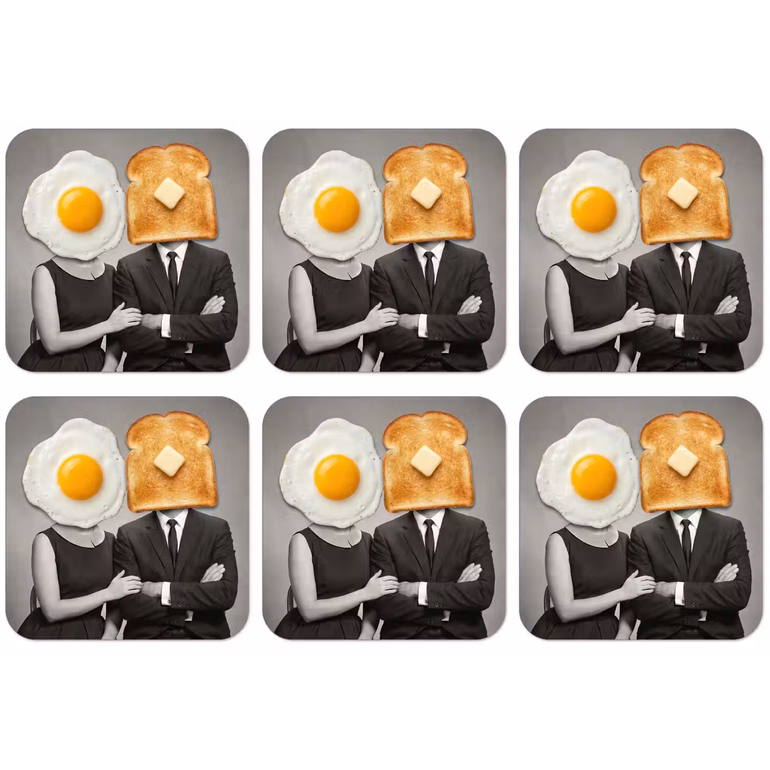 Ontbijt - Koppel - Ei - Brood onderzetter kurk middel -zkaufland3dotto