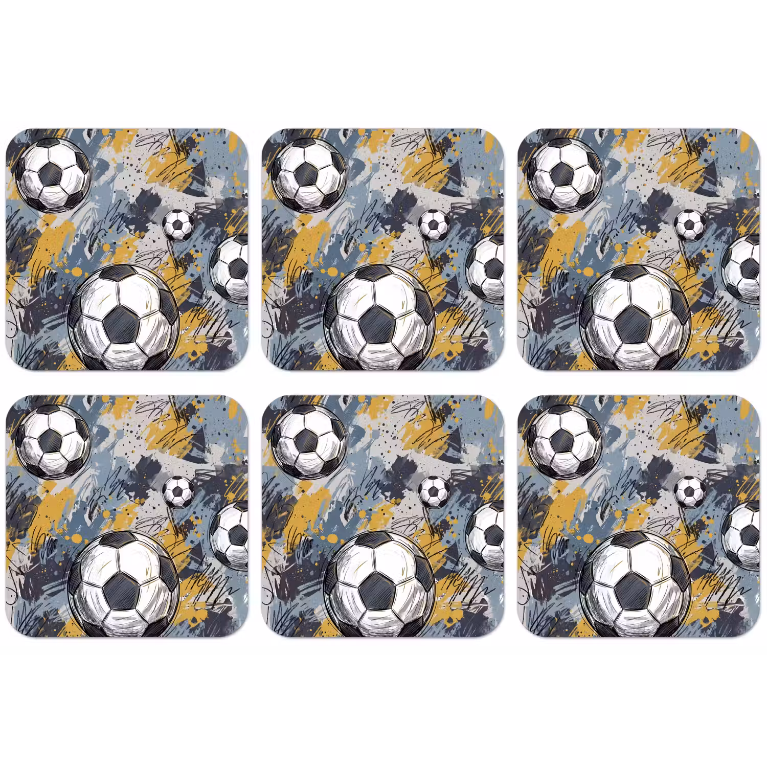 Voetbal - Abstract - Sport - Kleurrijk onderzetter kurk middel -zkaufland3dotto