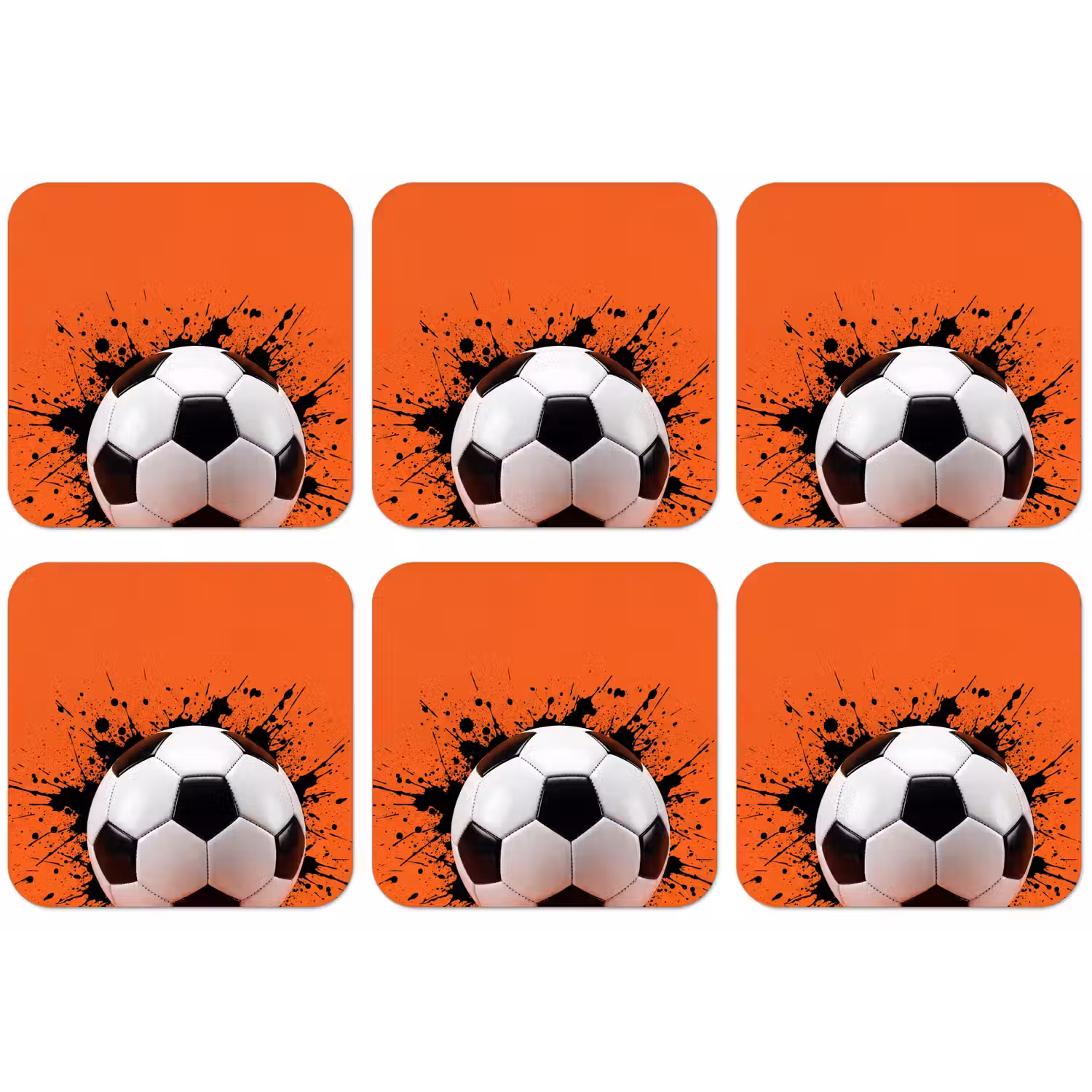 Voetbal - Verf - Sport - Oranje onderzetter kurk middel -zkaufland3dotto