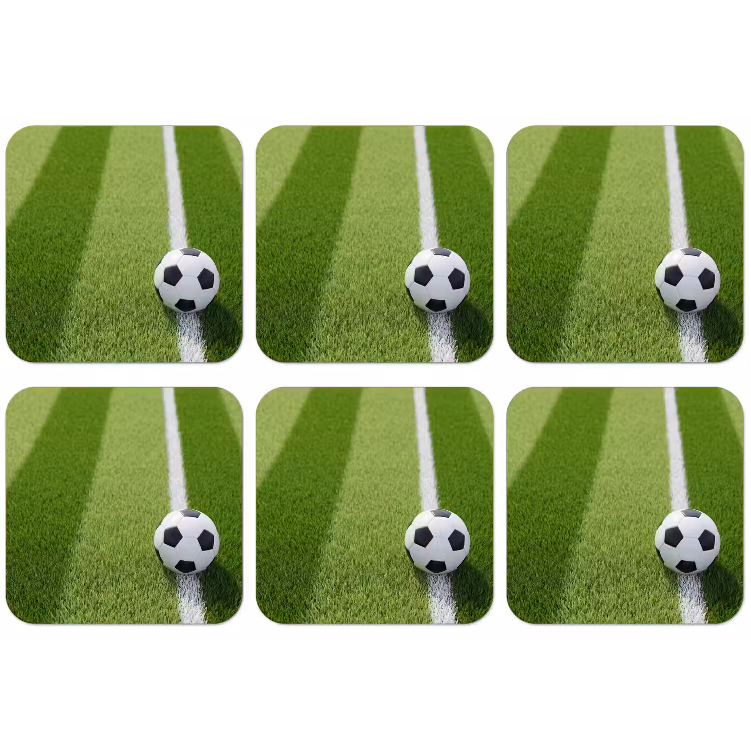 Voetbal - Grasveld - Sport - Groen onderzetter kurk middel -zkaufland3dotto