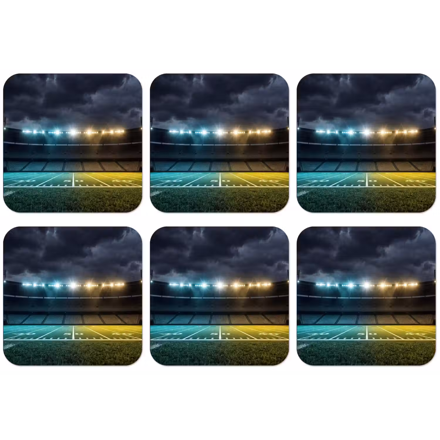 Voetbal - Stadion - Nacht - Modern onderzetter kurk middel -zkaufland3dotto