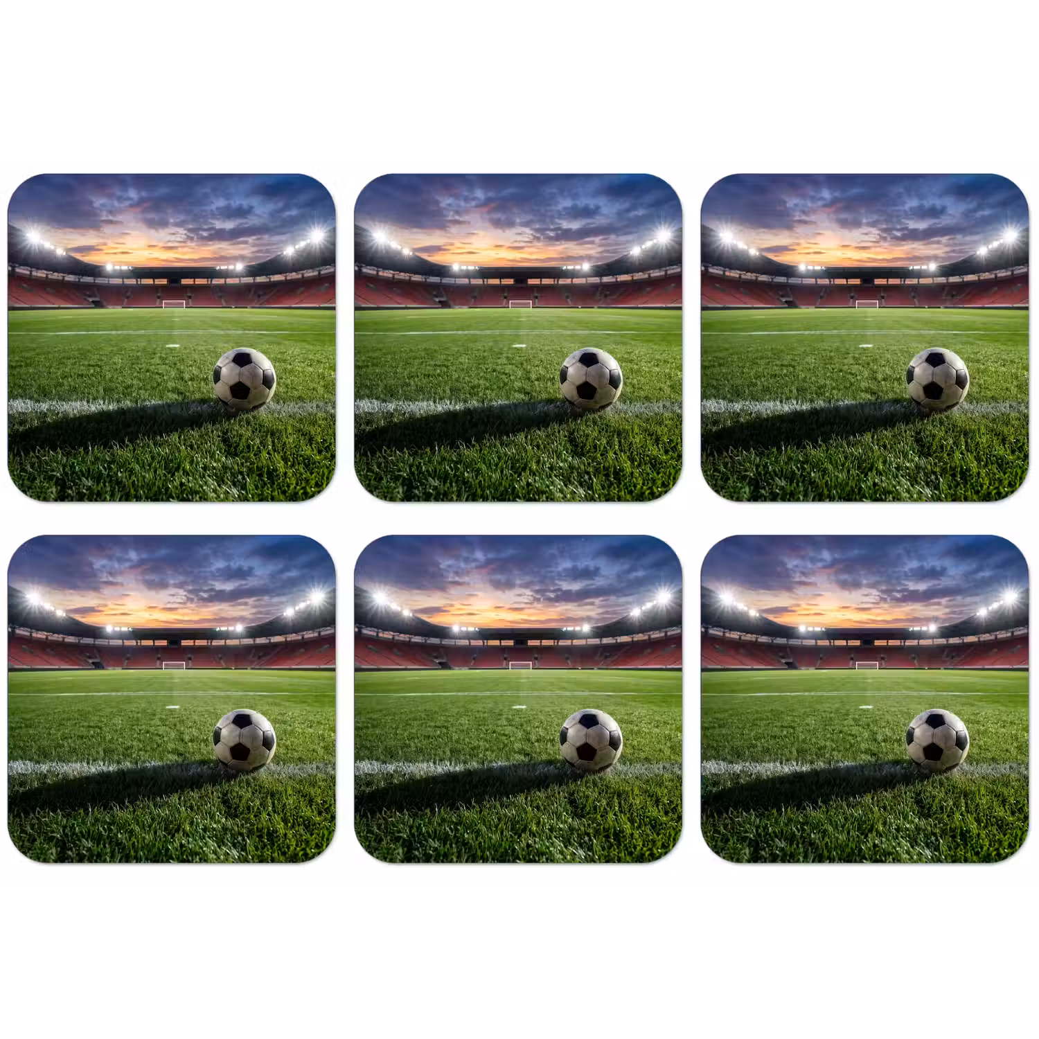 Voetbal - Stadion - Sport - Groen onderzetter kurk middel -zkaufland3dotto