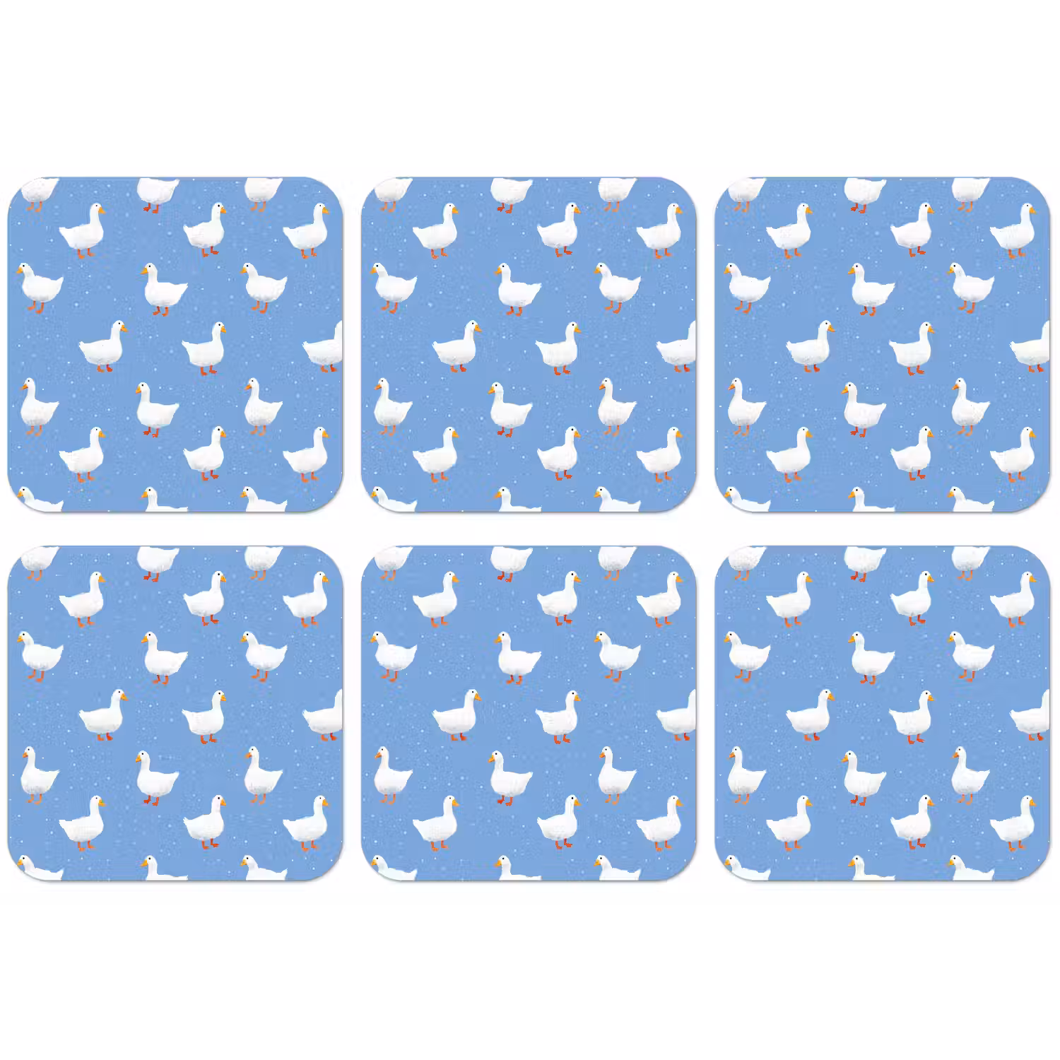 Ganzen - Elegant - Blauw onderzetter kurk middel 366 -zkaufland3dotto