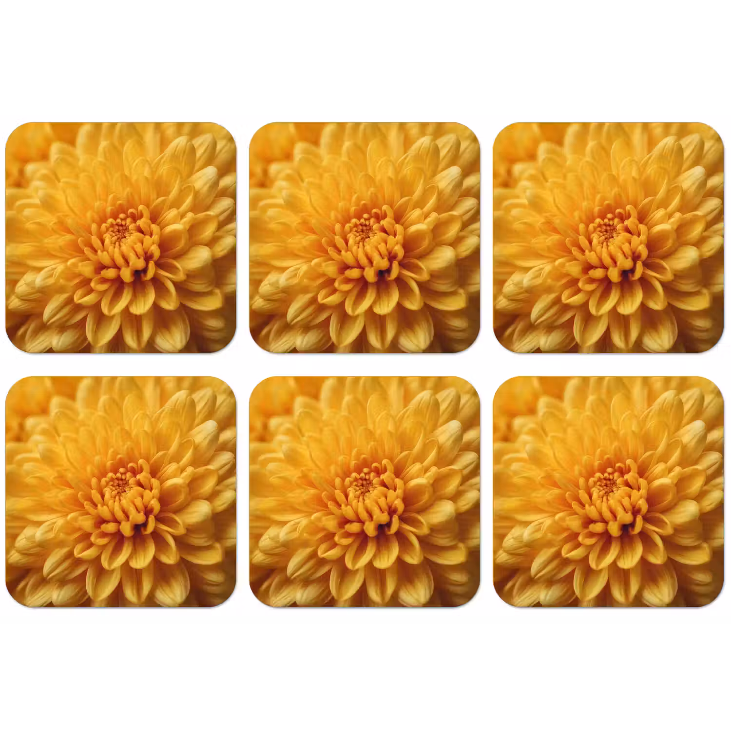 Geel - Chrysant - Zachtheid onderzetter kurk middel -zkaufland3dotto