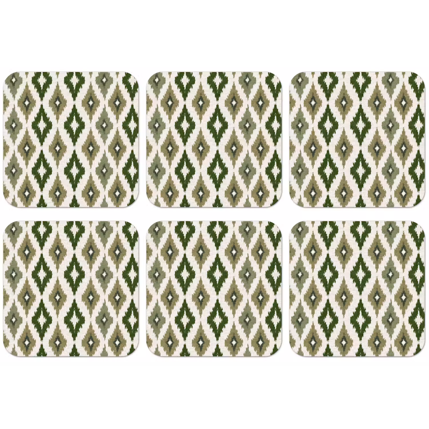 Geografisch - Ruitmotief - Groen onderzetter kurk middel 366 -zkaufland3dotto