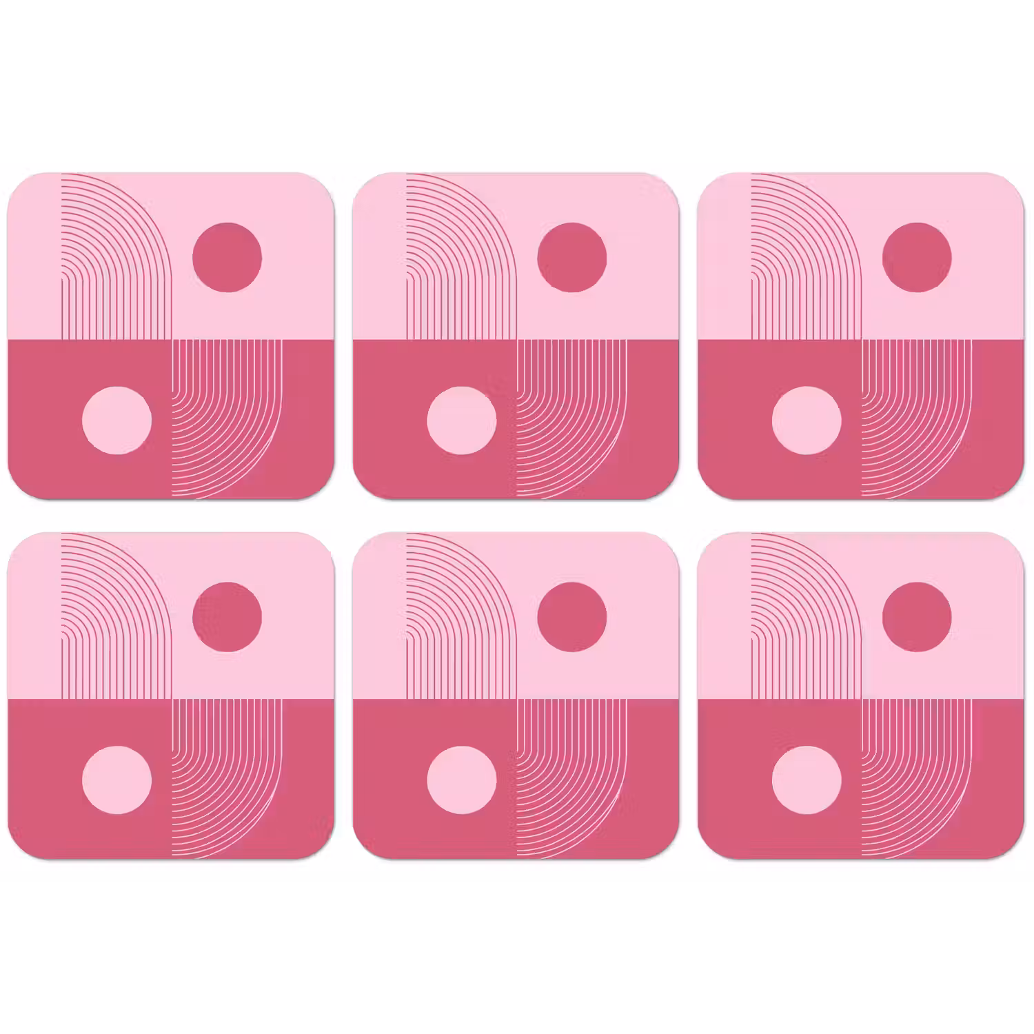 Geometrie - Patroon - Abstract - Roze - Modern onderzetter kurk middel -zkaufland3dotto