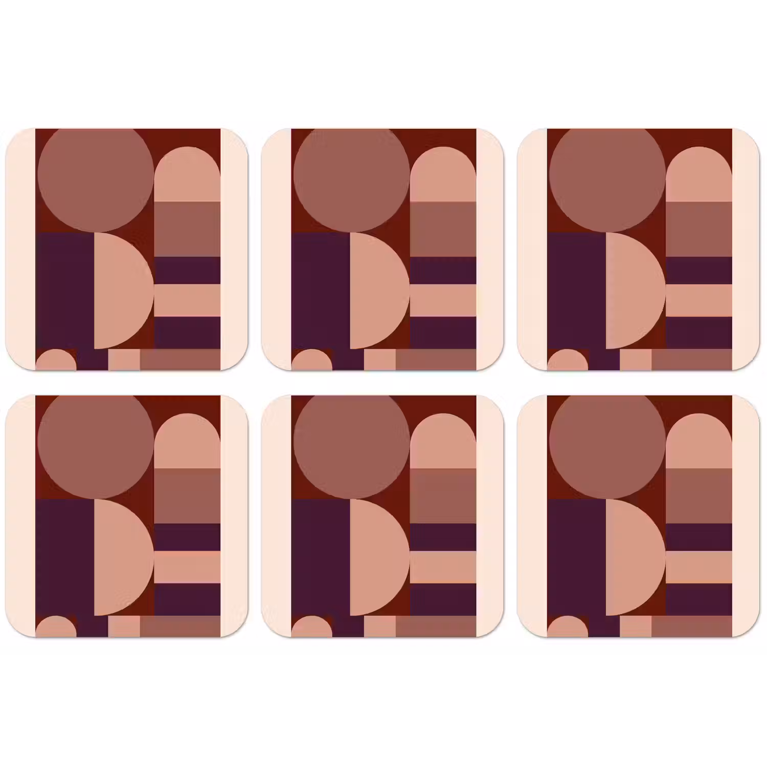 Geometrisch - Cirkels - Rood onderzetter kurk middel -zkaufland3dotto