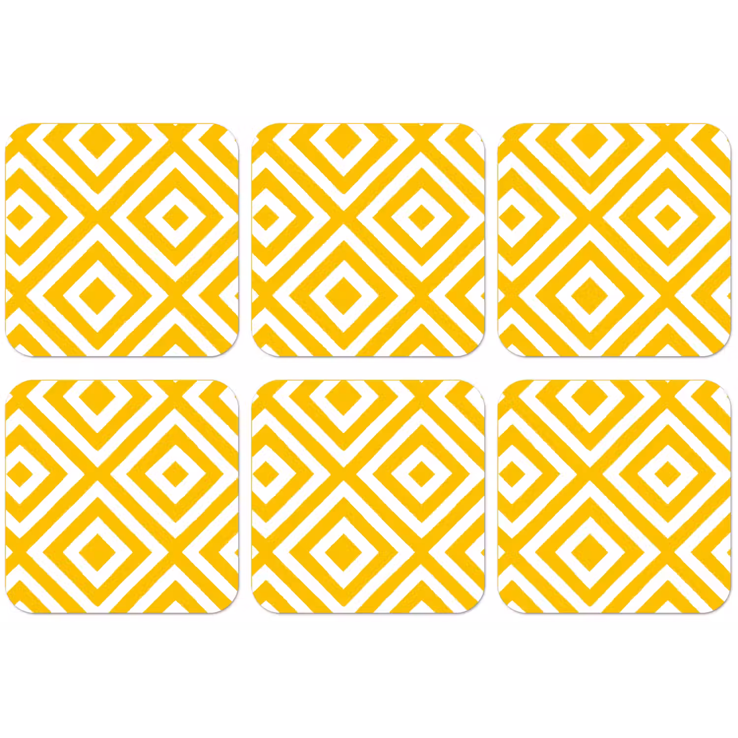 Geometrisch - Lijnen - Modern - Geel - Wit onderzetter kurk middel 366 -zkaufland3dotto